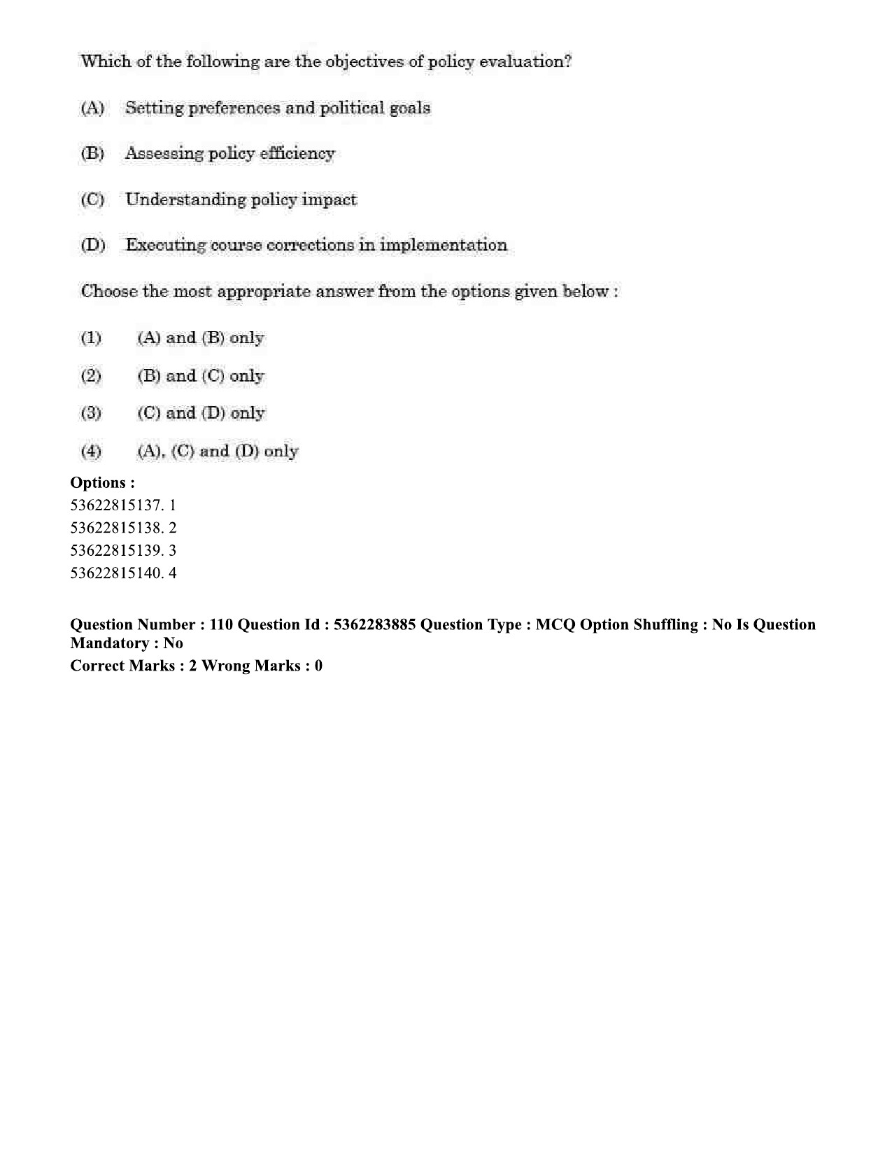 UGC NET Public Administration Question Paper September 2020 120