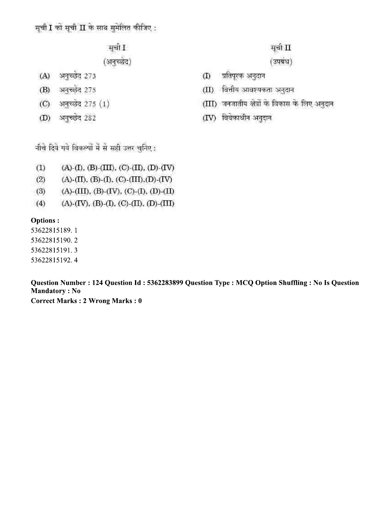 UGC NET Public Administration Question Paper September 2020 144