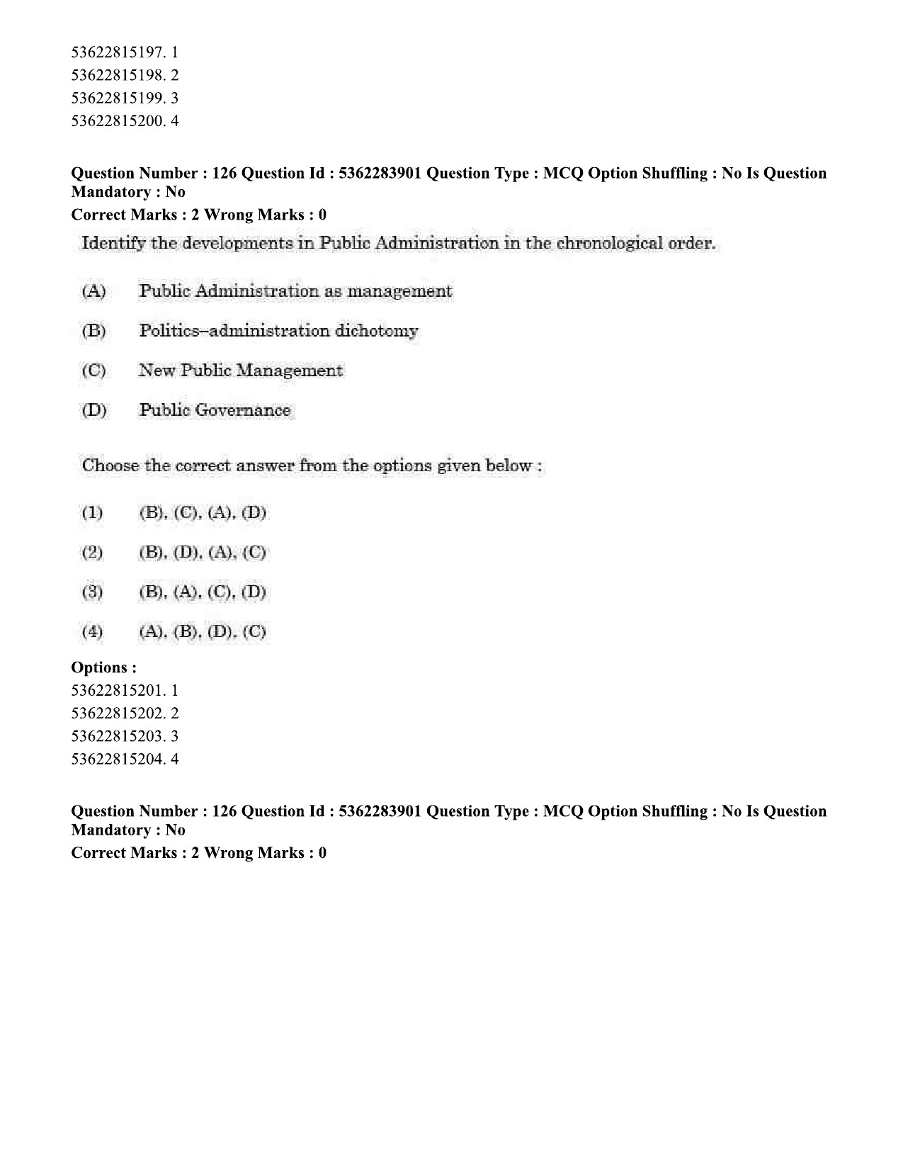 UGC NET Public Administration Question Paper September 2020 148