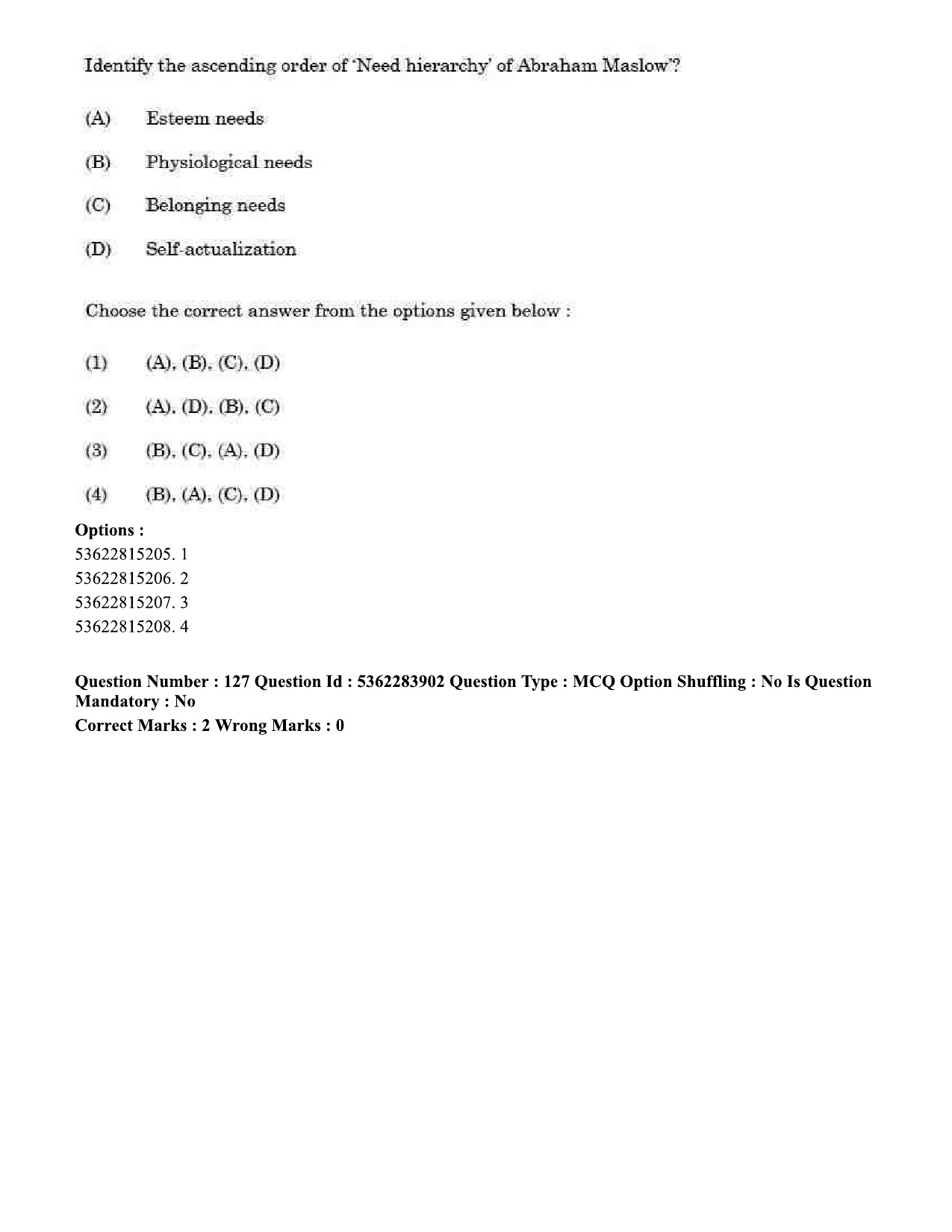 UGC NET Public Administration Question Paper September 2020 150