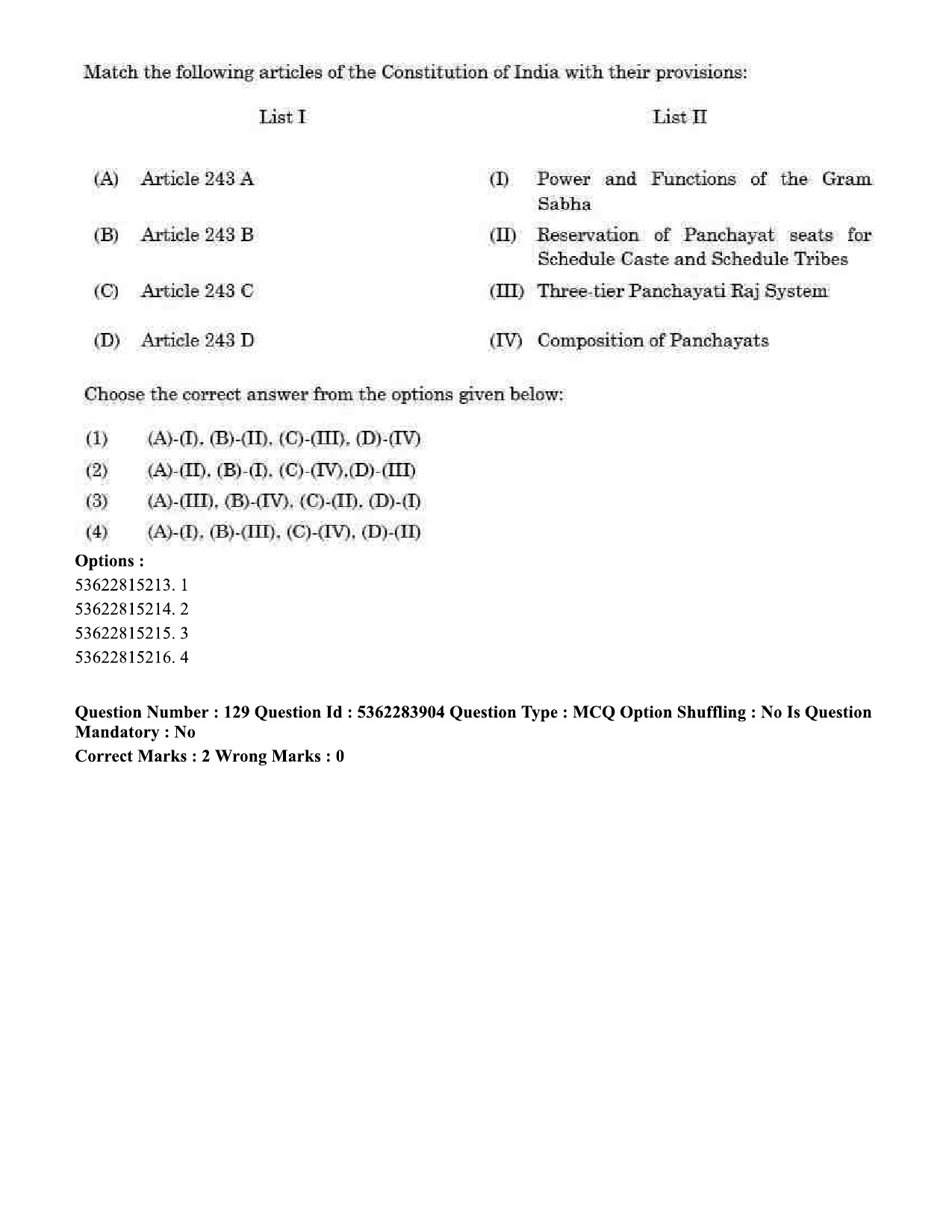 UGC NET Public Administration Question Paper September 2020 154