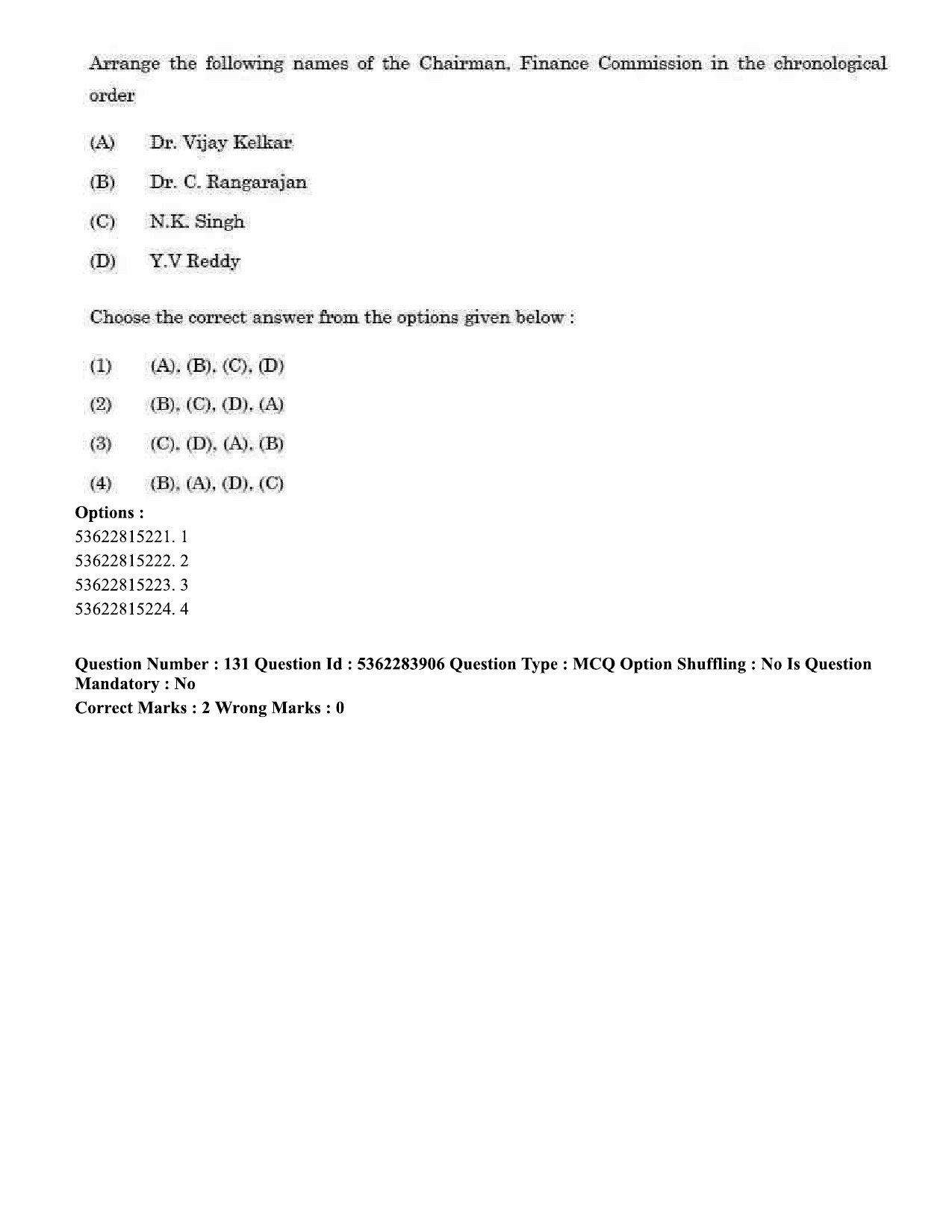 UGC NET Public Administration Question Paper September 2020 158