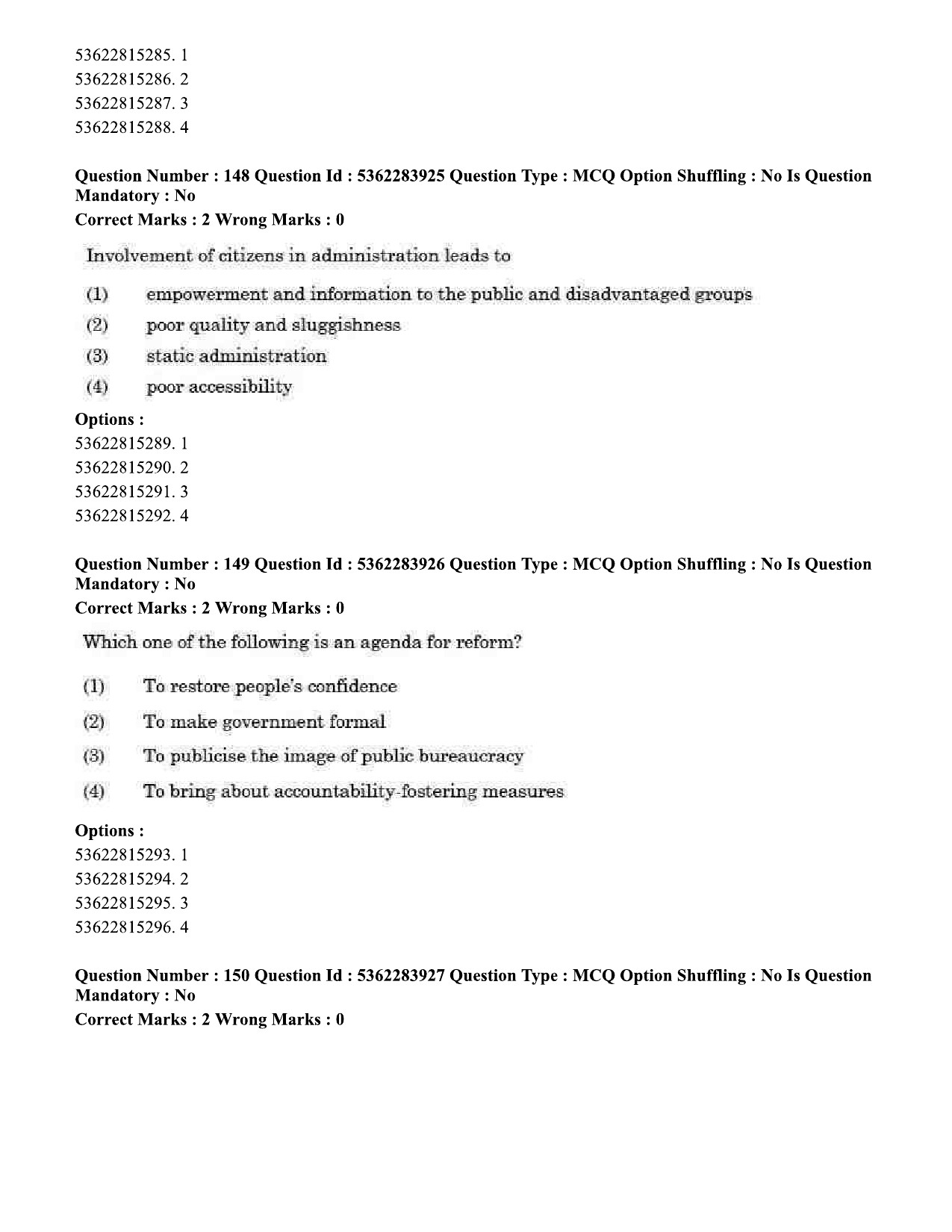 UGC NET Public Administration Question Paper September 2020 182