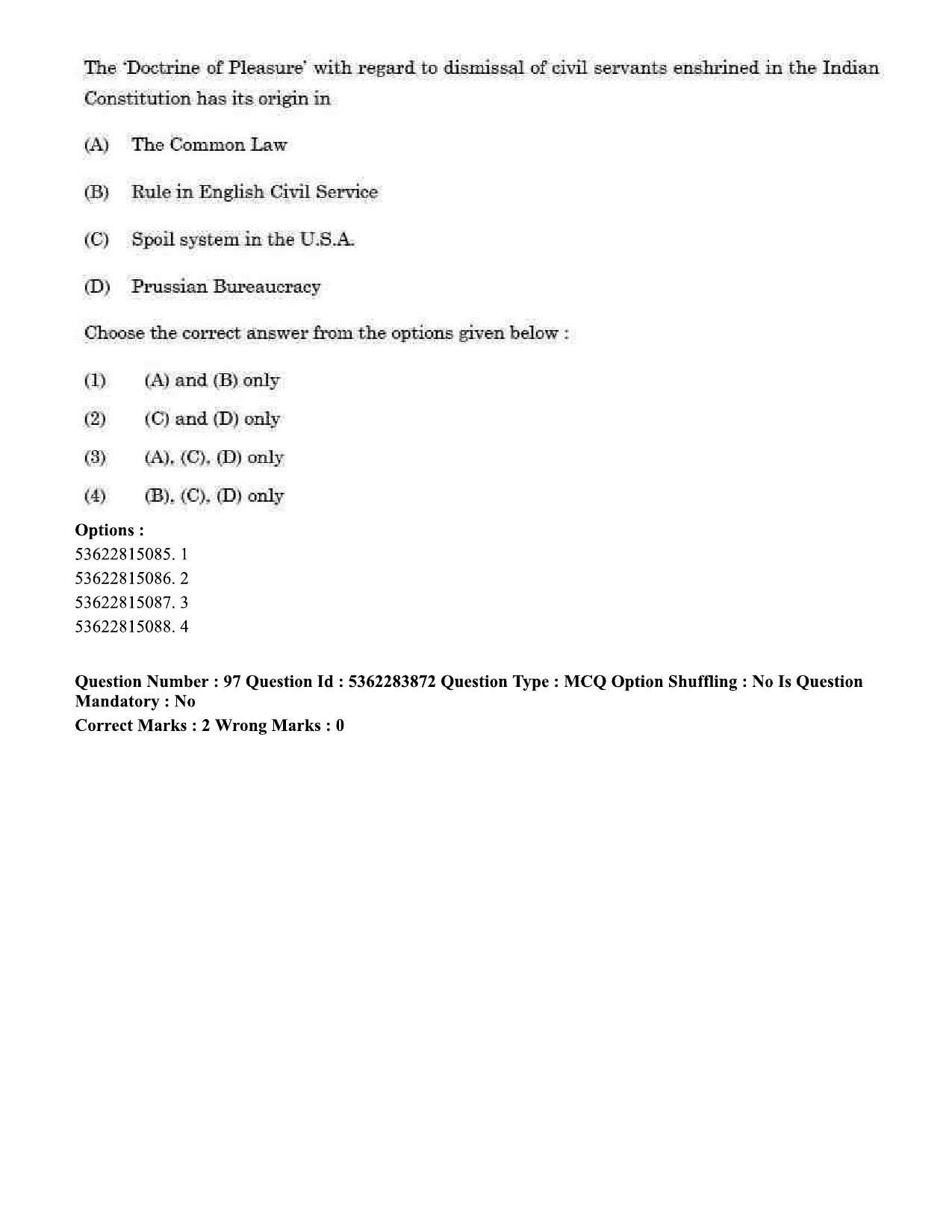 UGC NET Public Administration Question Paper September 2020 94