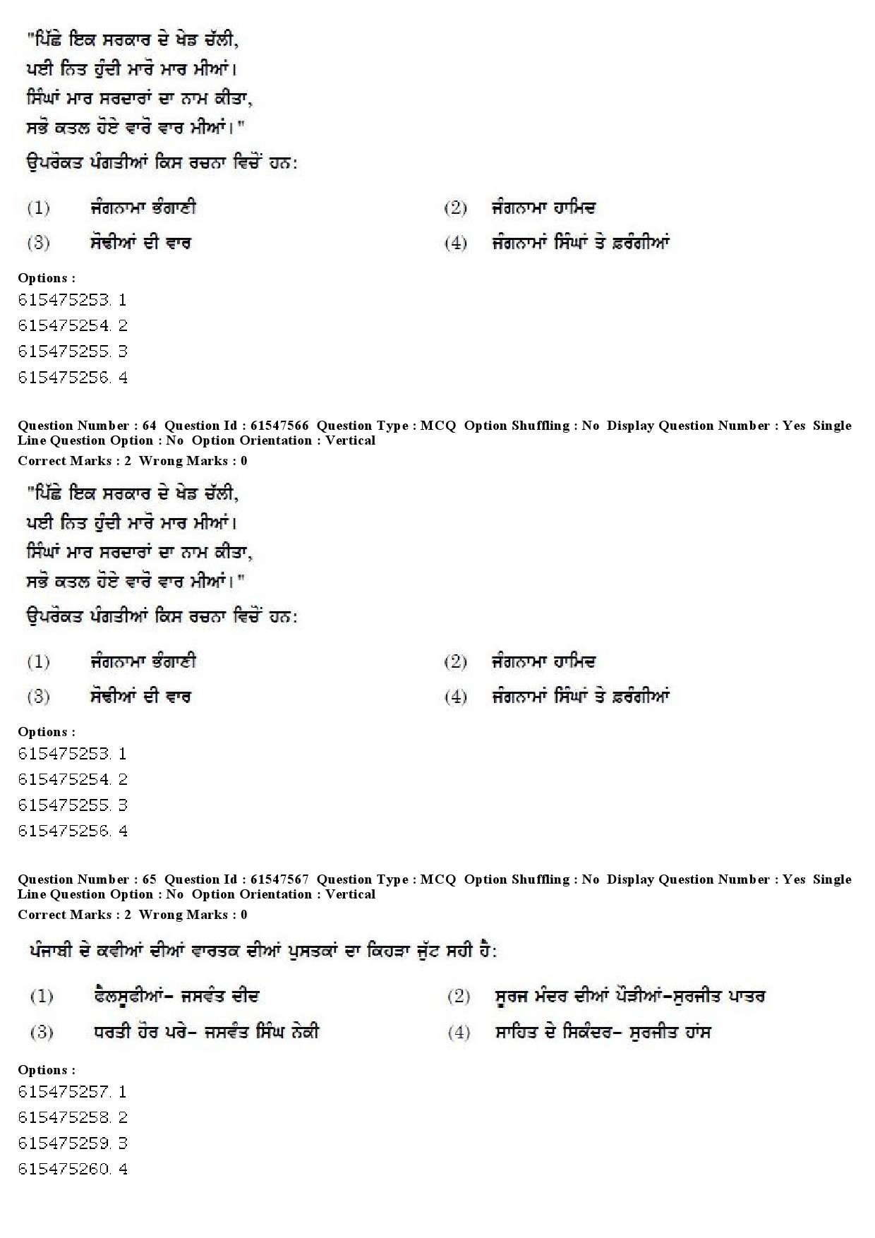 UGC NET Punjabi Question Paper December 2019 56