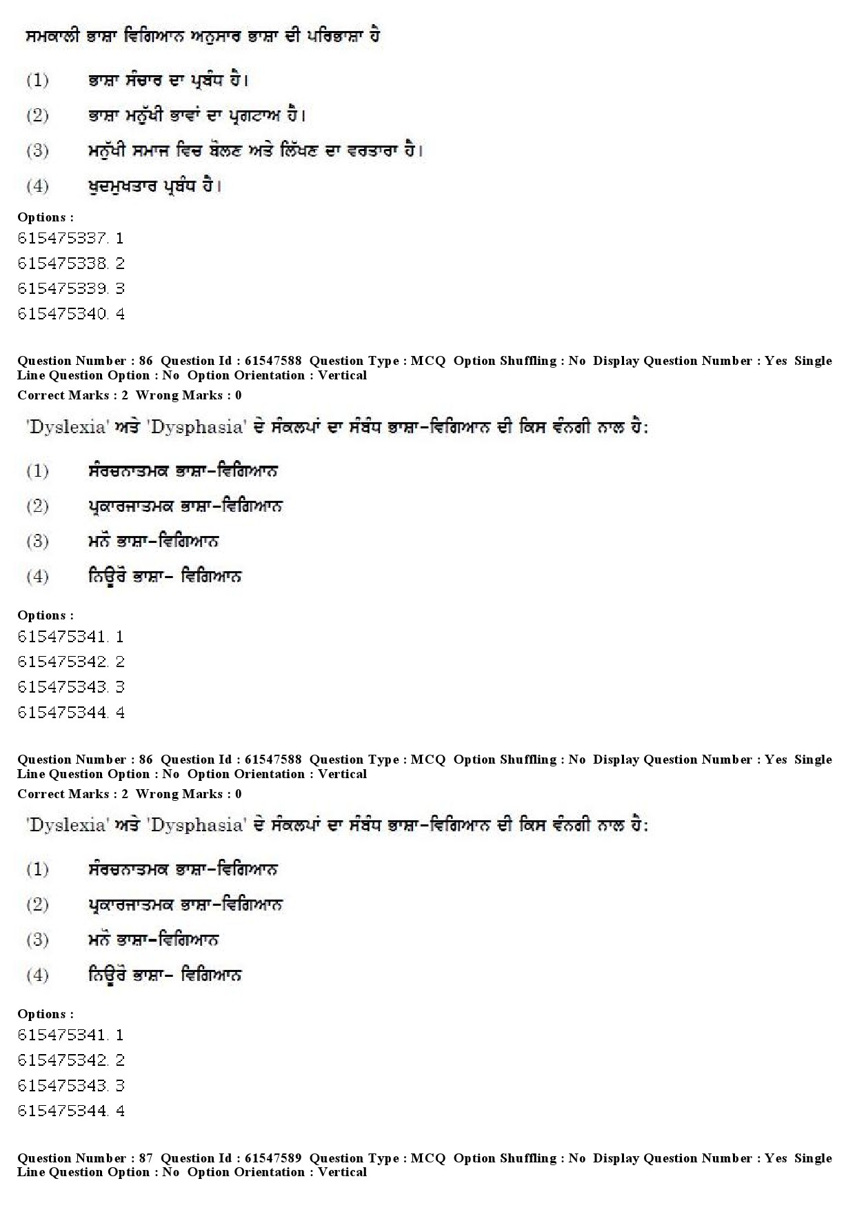 UGC NET Punjabi Question Paper December 2019 70