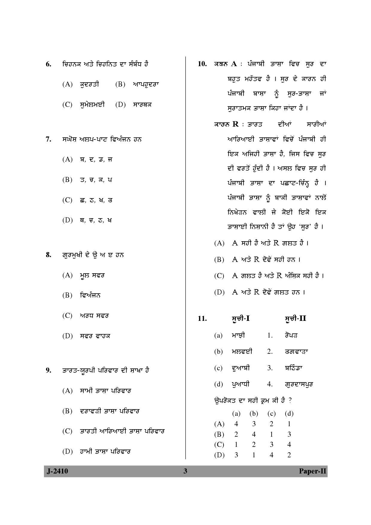 UGC NET Punjabi Question Paper II June 2010 3