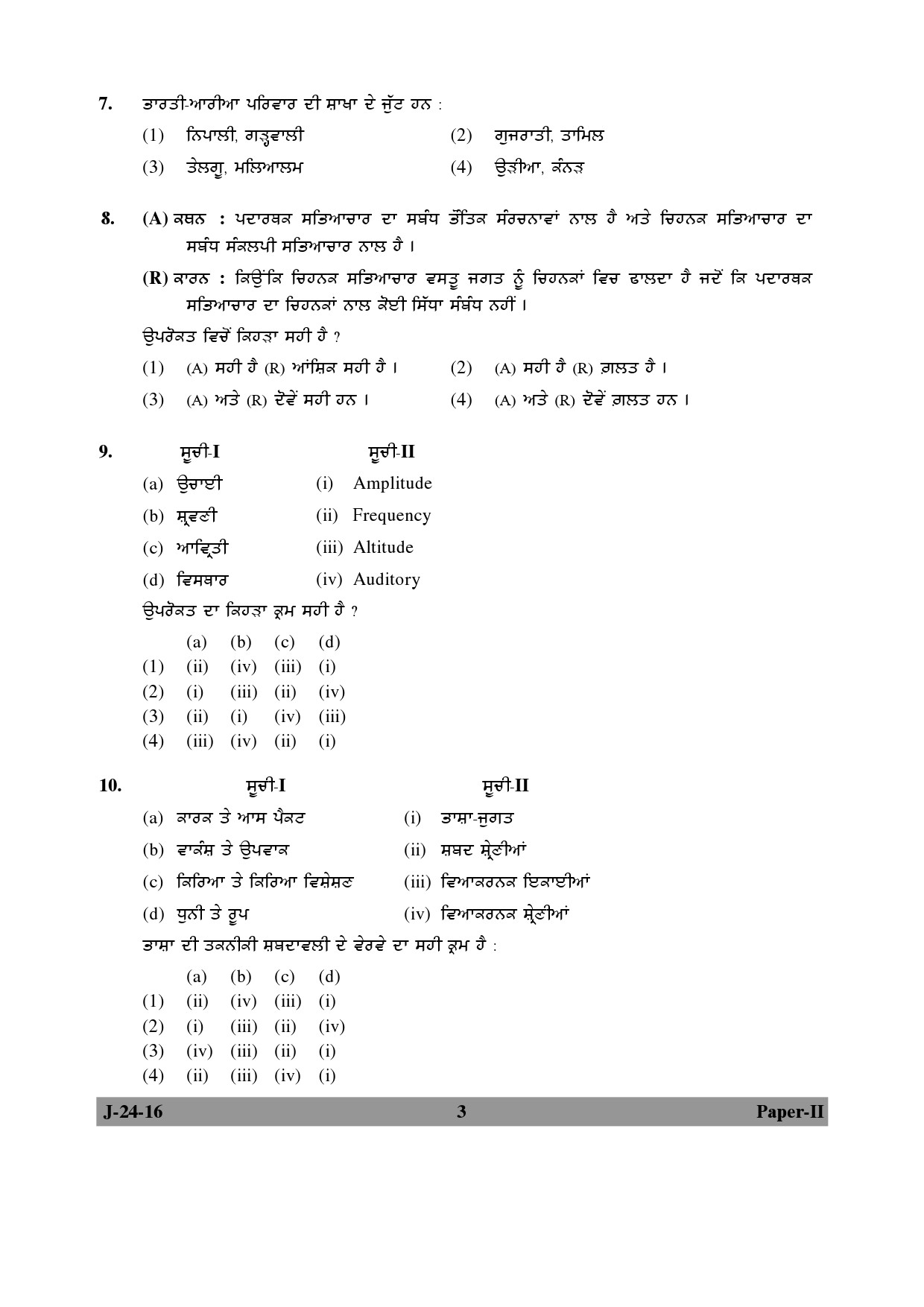 UGC NET Punjabi Question Paper II Set 2 July 2016 3