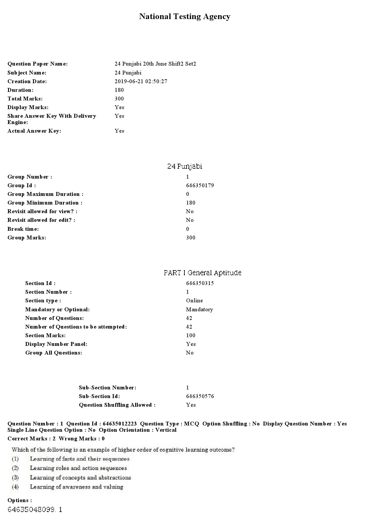 UGC NET Punjabi Question Paper June 2019 1