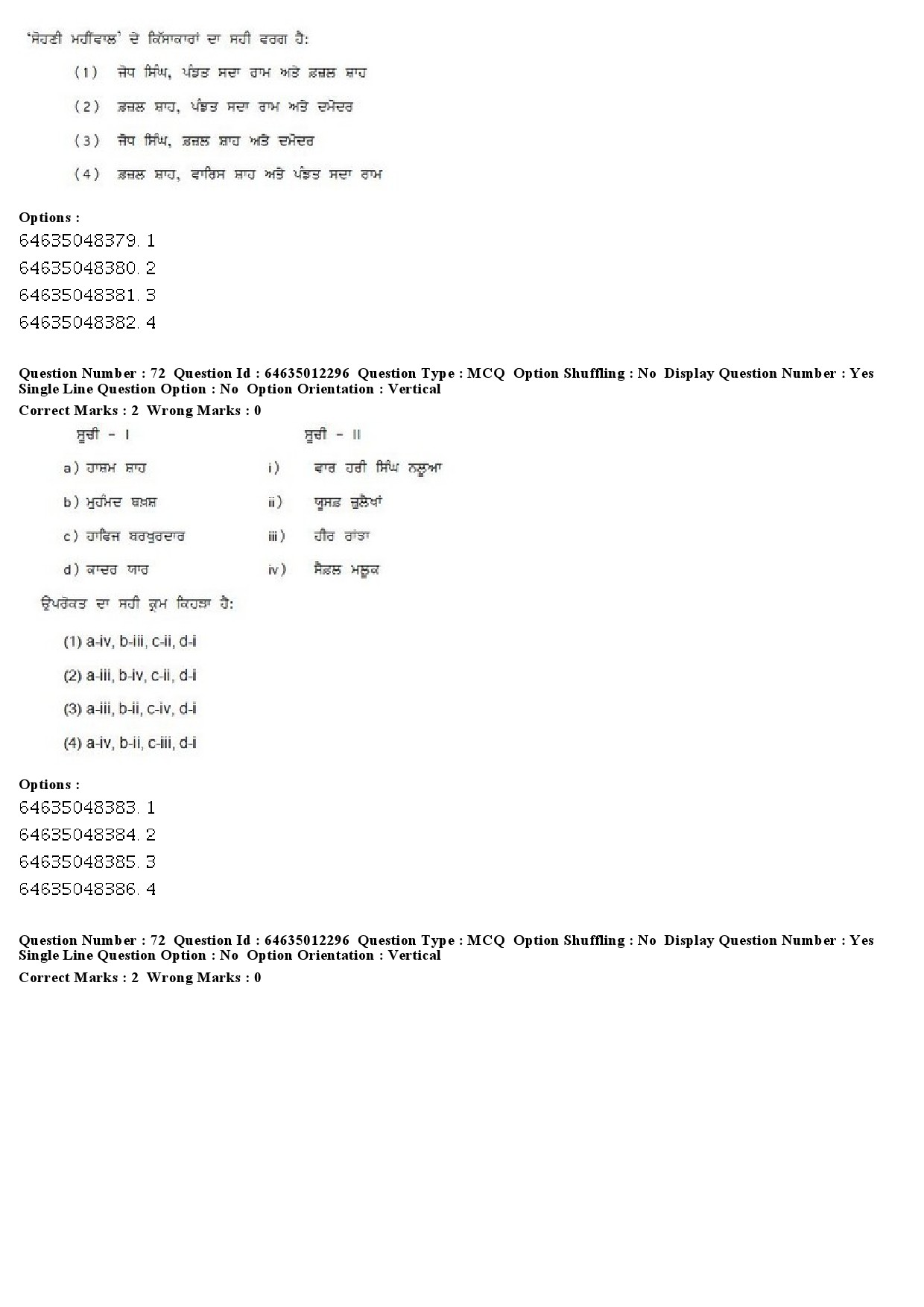 UGC NET Punjabi Question Paper June 2019 50