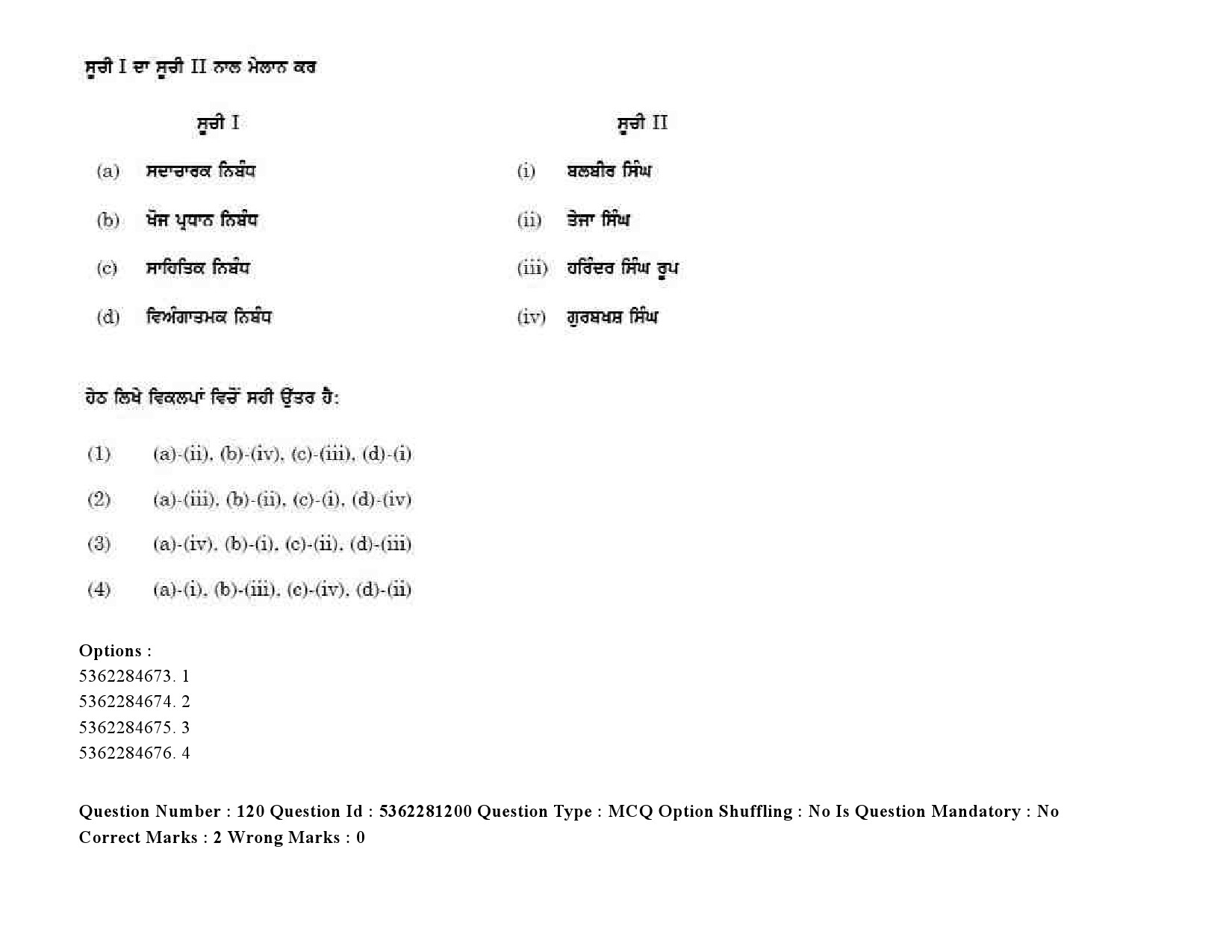 UGC NET Punjabi Question Paper September 2020 162