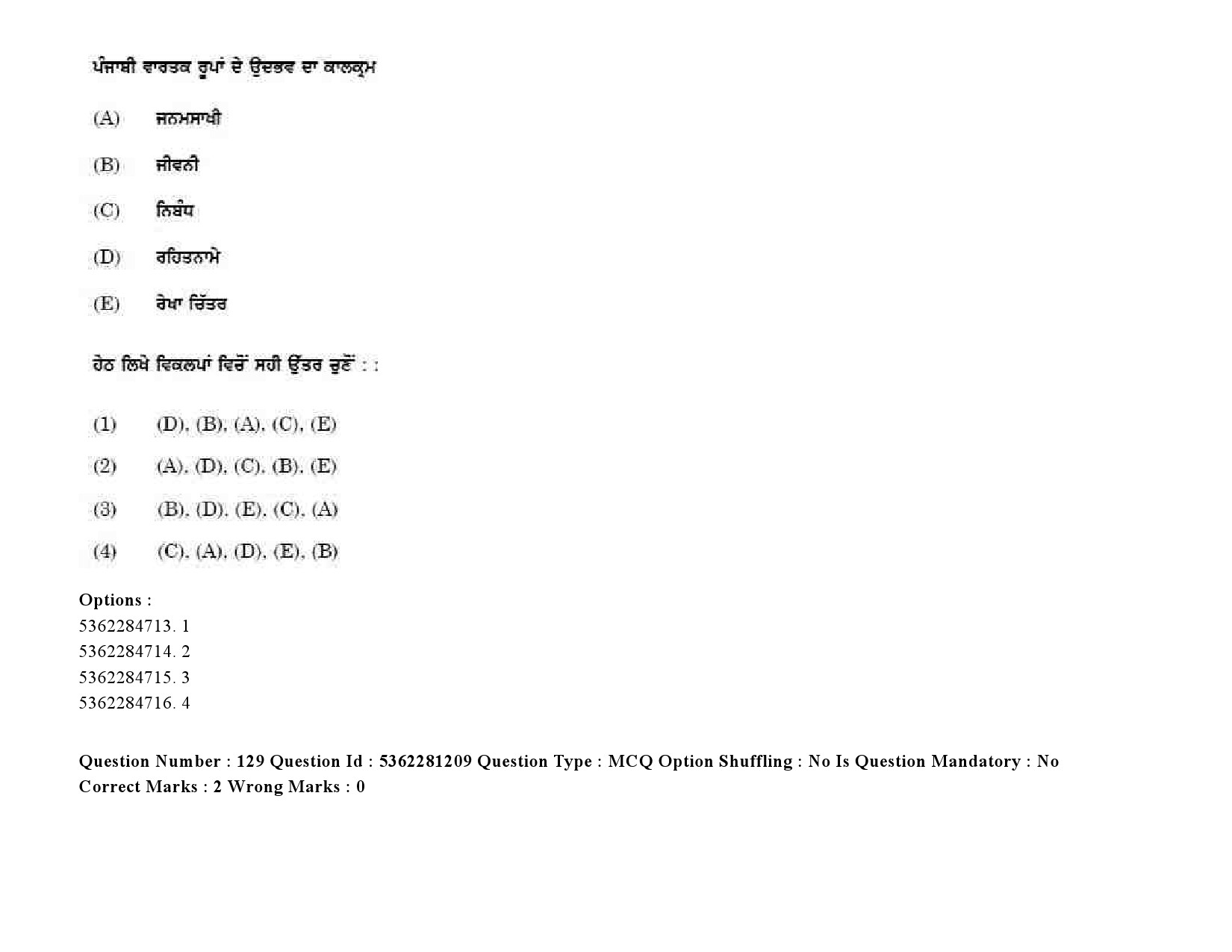 UGC NET Punjabi Question Paper September 2020 181