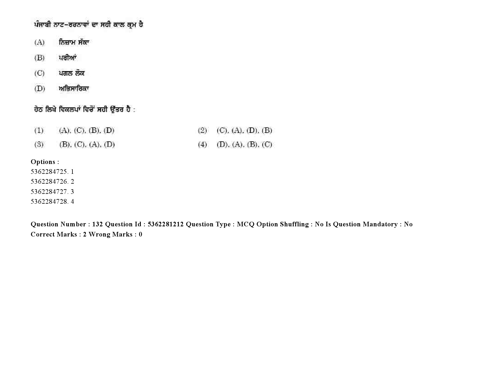 UGC NET Punjabi Question Paper September 2020 187