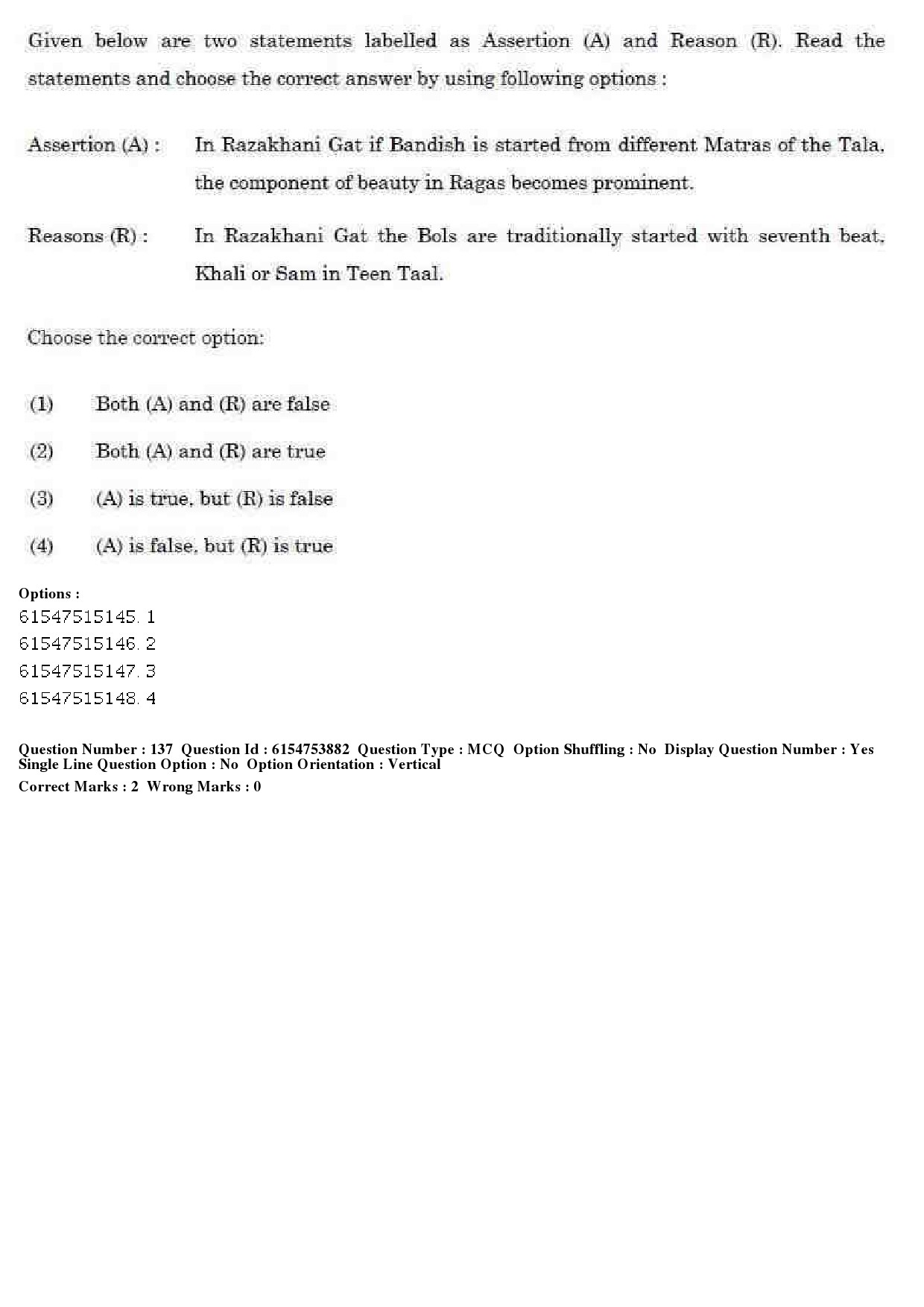 UGC NET Music Rabindra Sangeet Question Paper December 2019 113