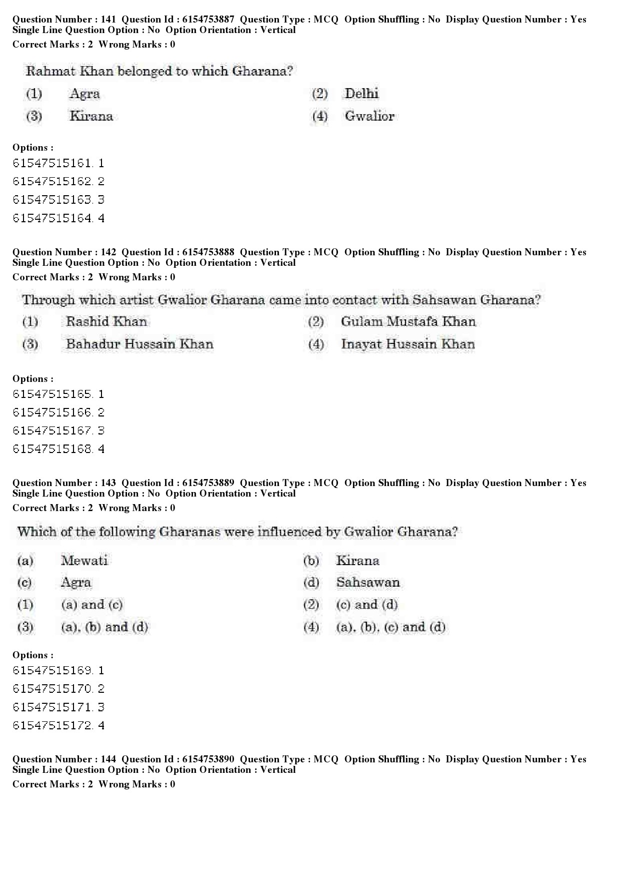 UGC NET Music Rabindra Sangeet Question Paper December 2019 121