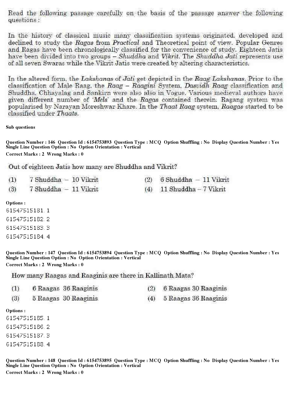 UGC NET Music Rabindra Sangeet Question Paper December 2019 125