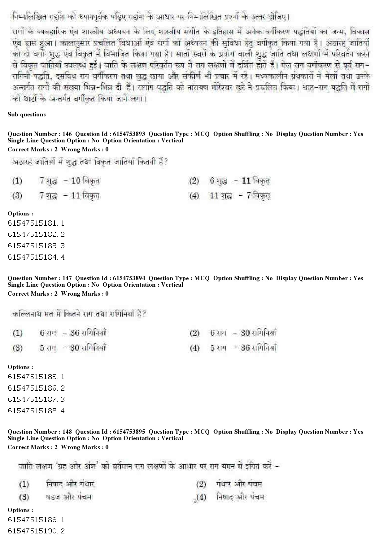 UGC NET Music Rabindra Sangeet Question Paper December 2019 127