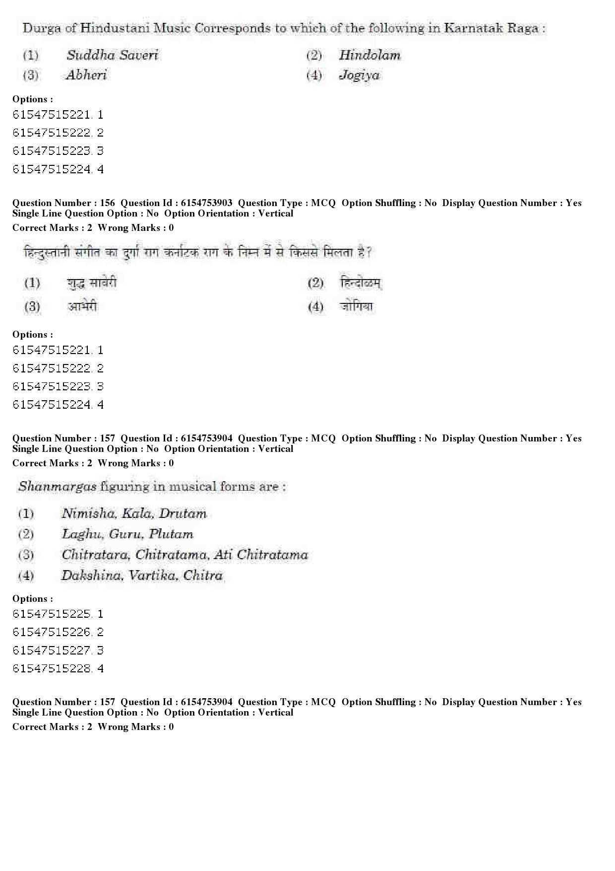 UGC NET Music Rabindra Sangeet Question Paper December 2019 132