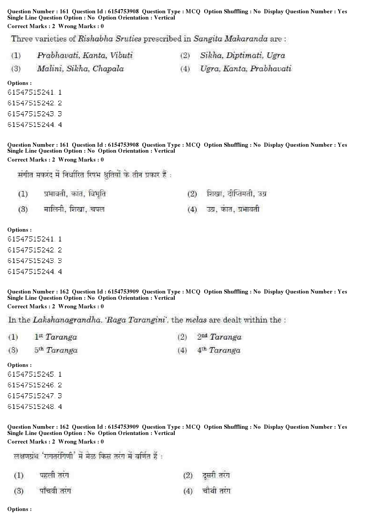 UGC NET Music Rabindra Sangeet Question Paper December 2019 135