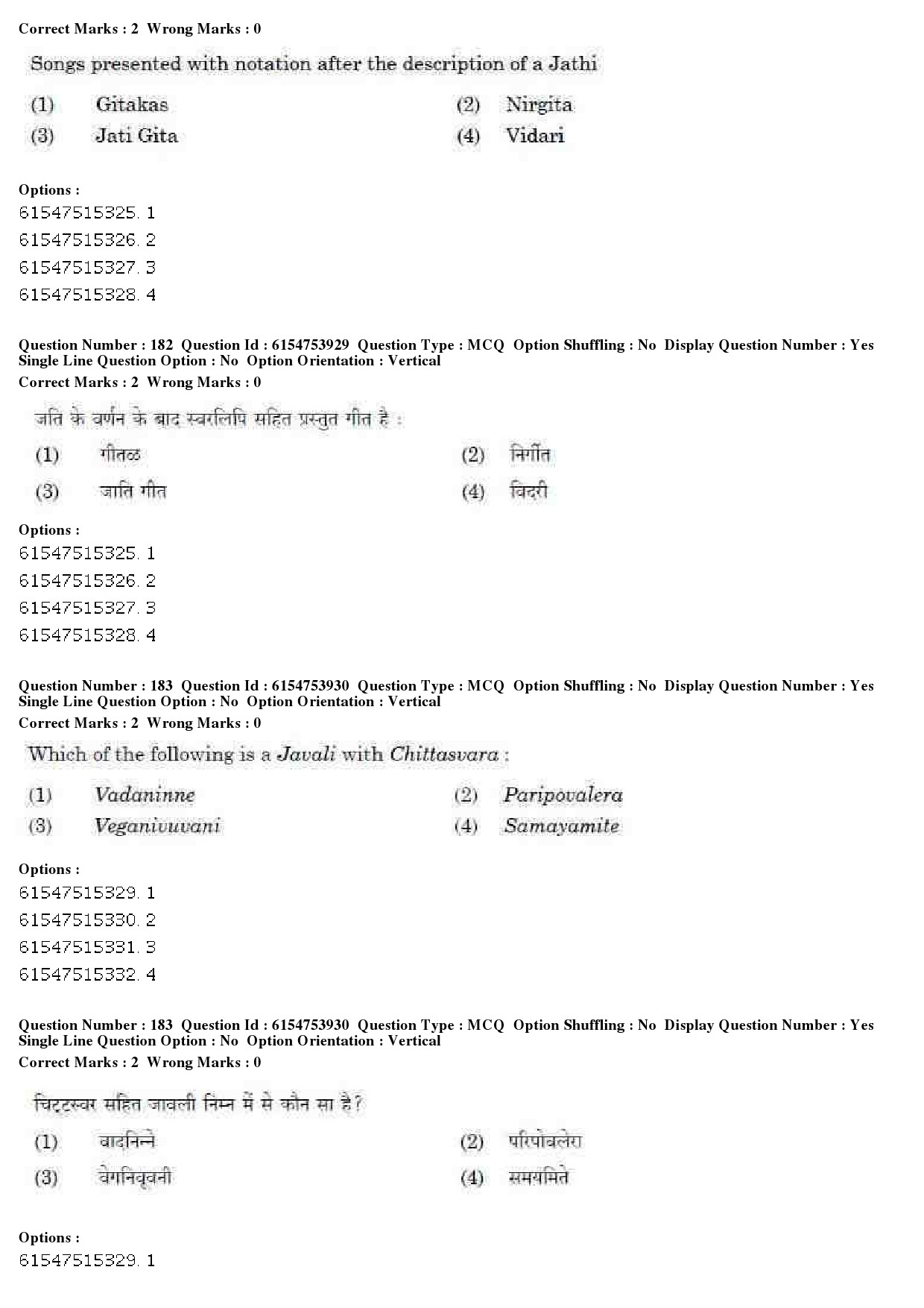 UGC NET Music Rabindra Sangeet Question Paper December 2019 147