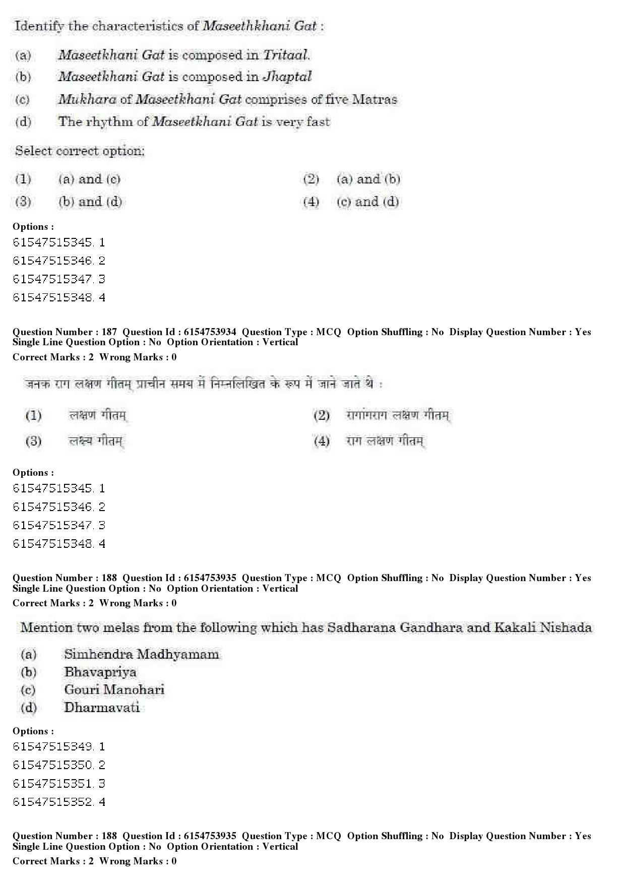 UGC NET Music Rabindra Sangeet Question Paper December 2019 150