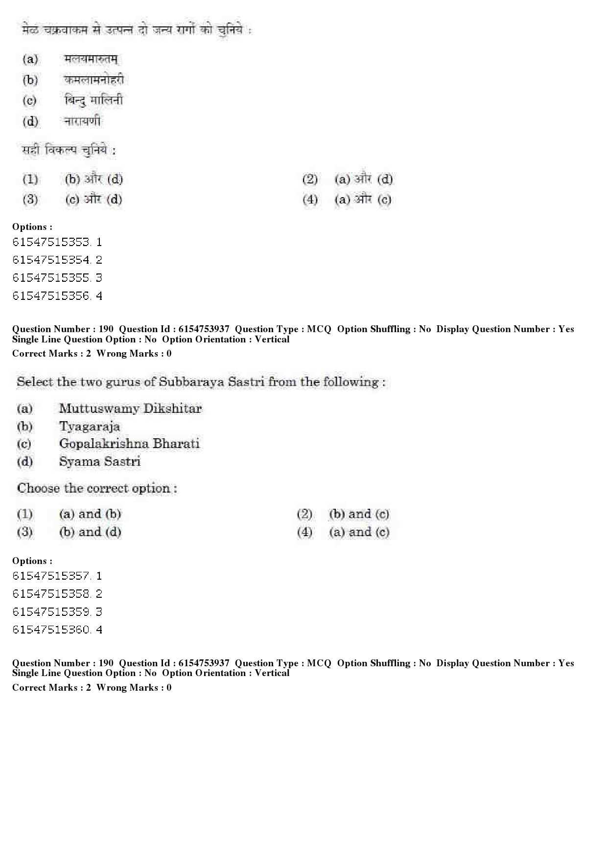 UGC NET Music Rabindra Sangeet Question Paper December 2019 152