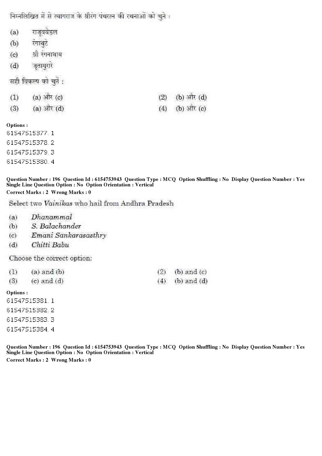 UGC NET Music Rabindra Sangeet Question Paper December 2019 158