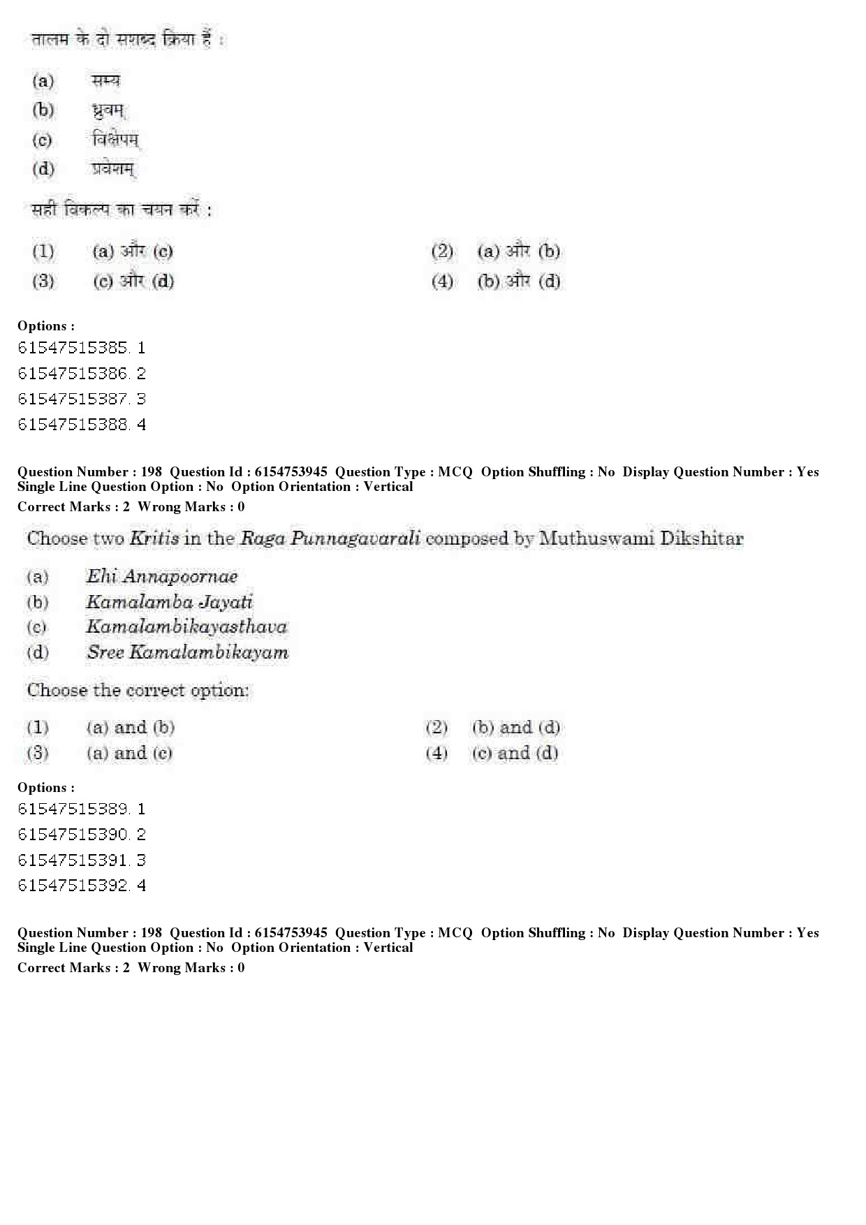 UGC NET Music Rabindra Sangeet Question Paper December 2019 160