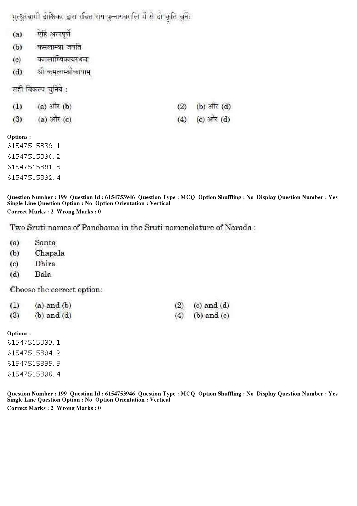 UGC NET Music Rabindra Sangeet Question Paper December 2019 161