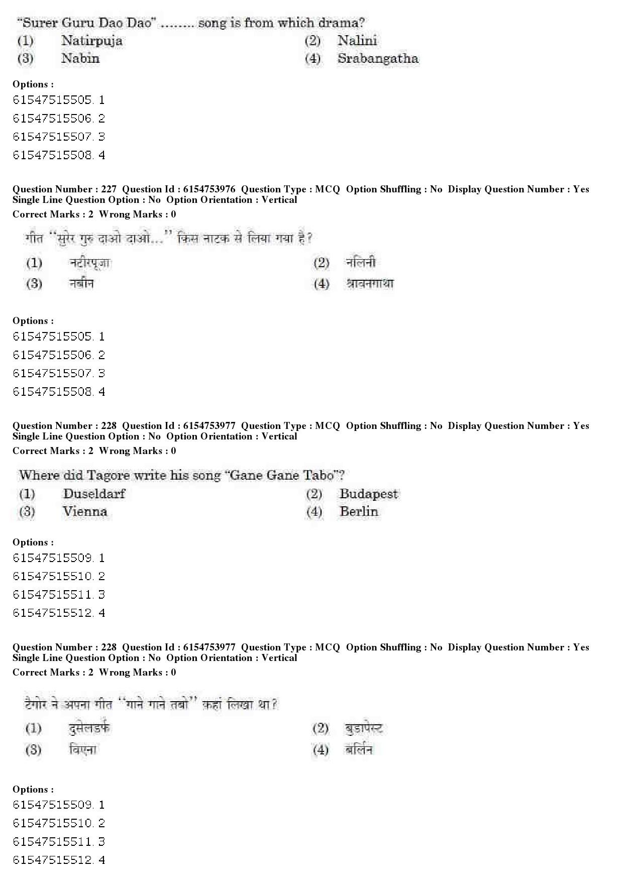 UGC NET Music Rabindra Sangeet Question Paper December 2019 193