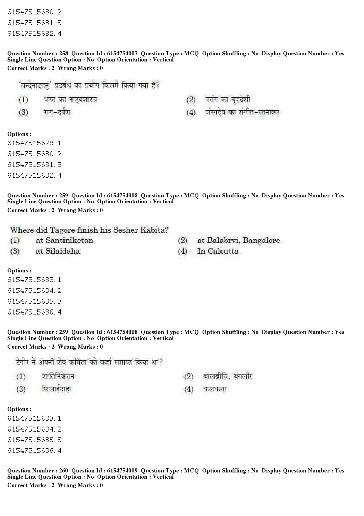 UGC NET Music Rabindra Sangeet Question Paper December 2019 211