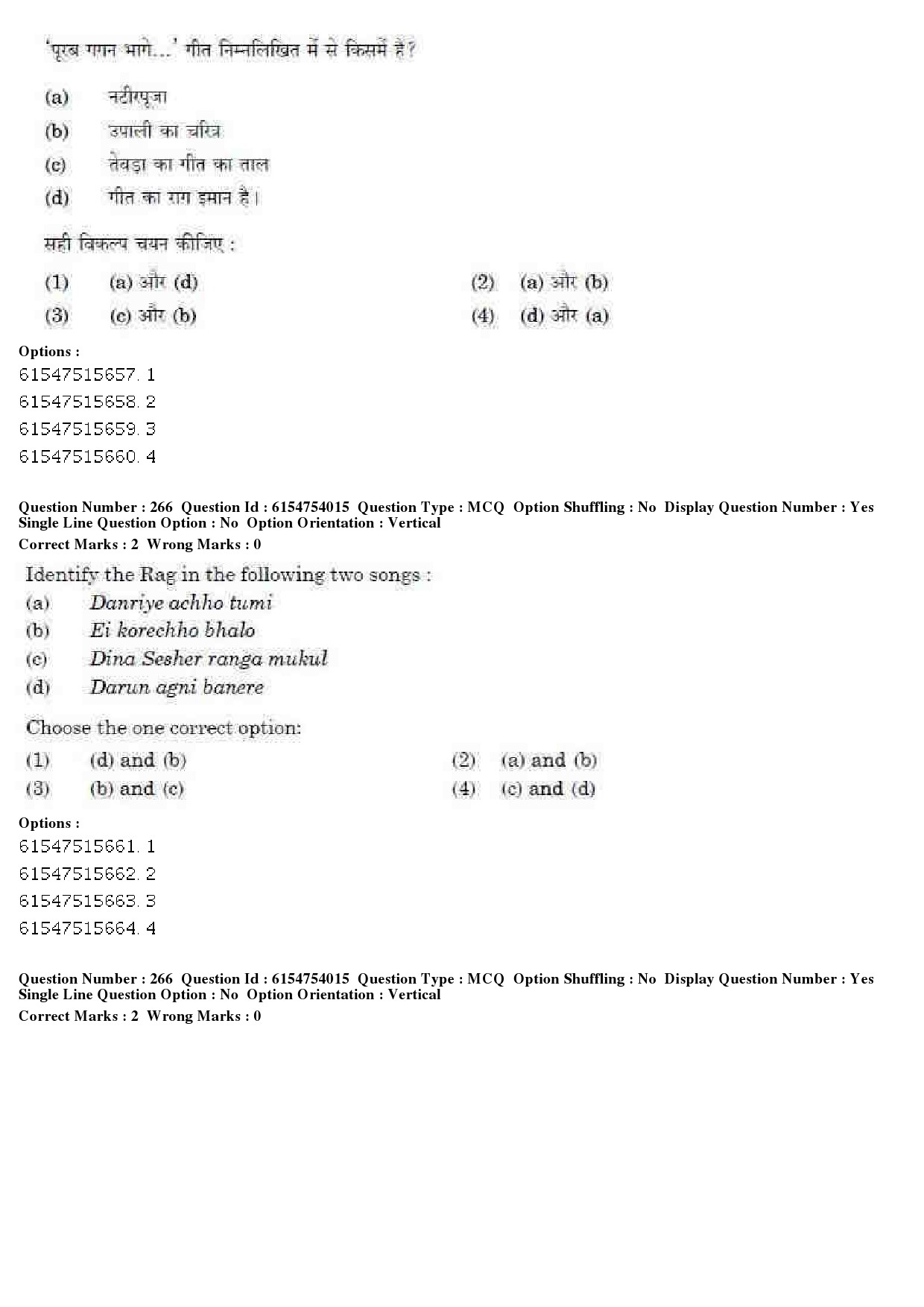 UGC NET Music Rabindra Sangeet Question Paper December 2019 216