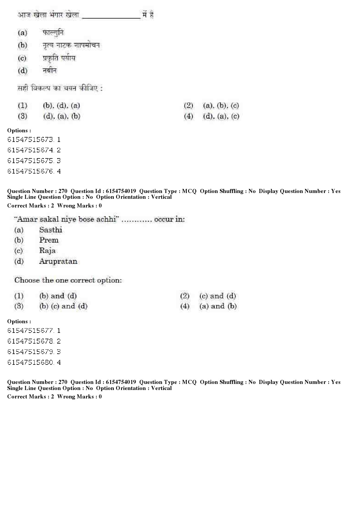 UGC NET Music Rabindra Sangeet Question Paper December 2019 220