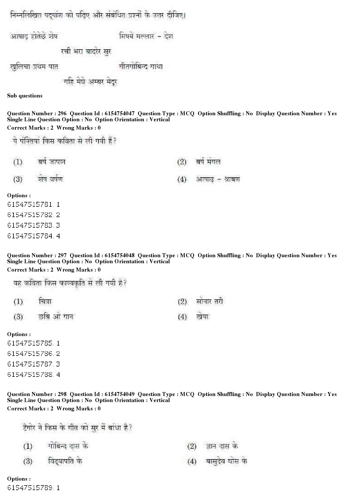 UGC NET Music Rabindra Sangeet Question Paper December 2019 253