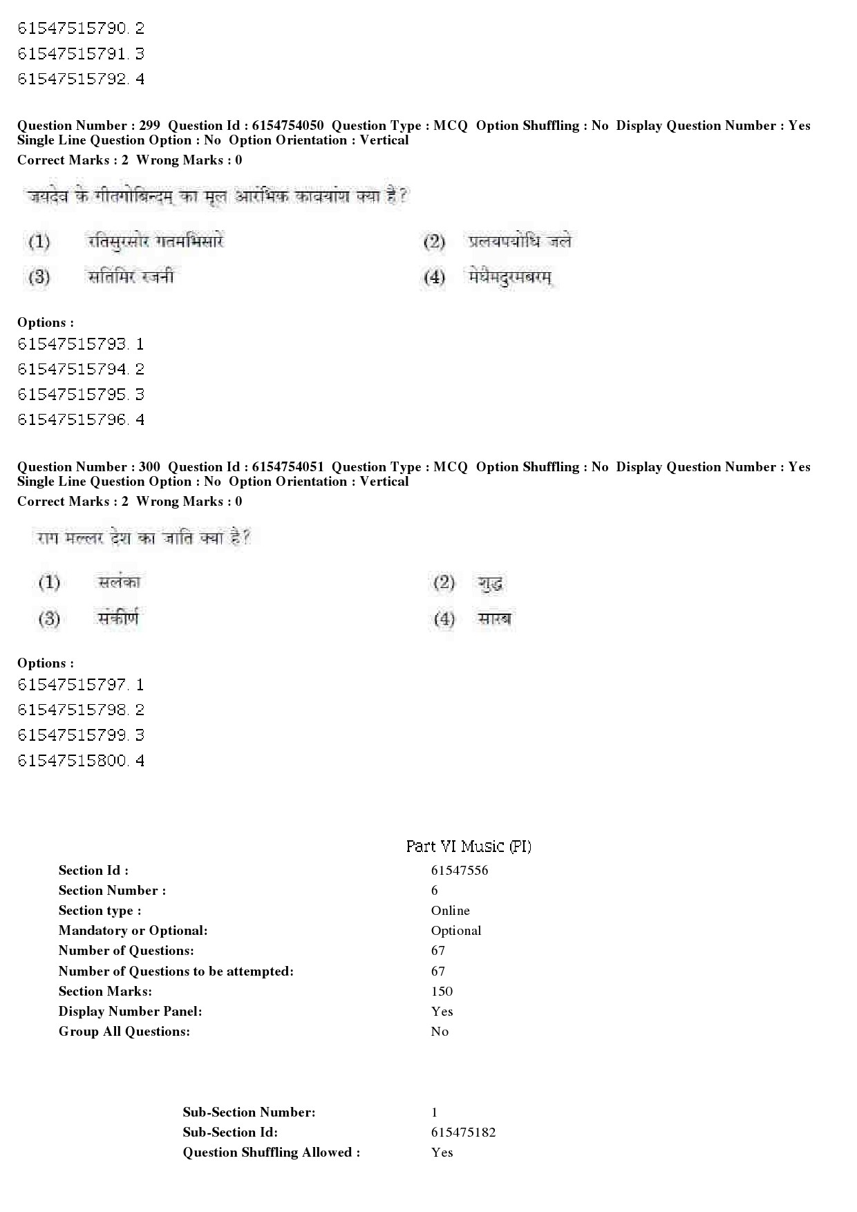 UGC NET Music Rabindra Sangeet Question Paper December 2019 254