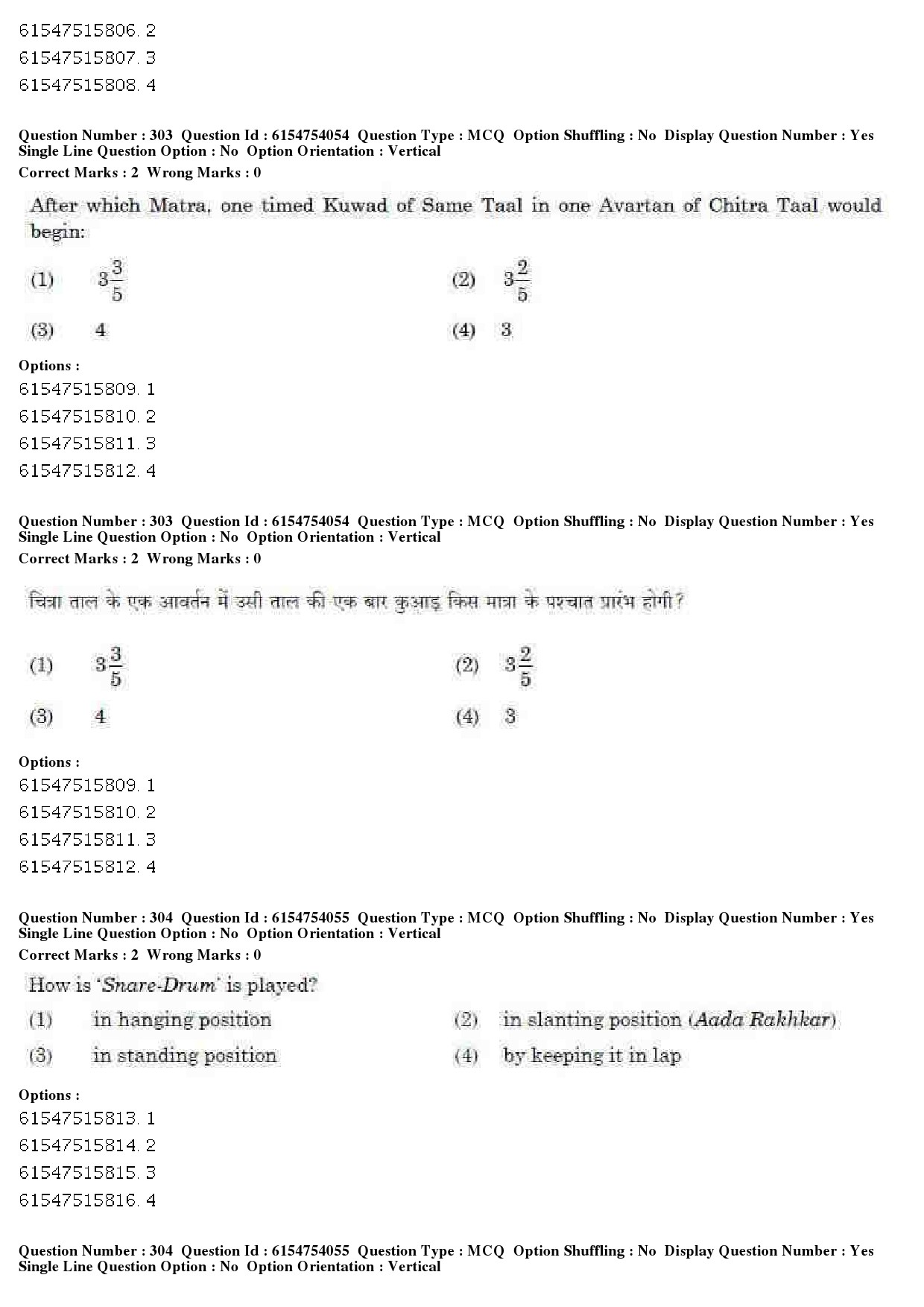 UGC NET Music Rabindra Sangeet Question Paper December 2019 256