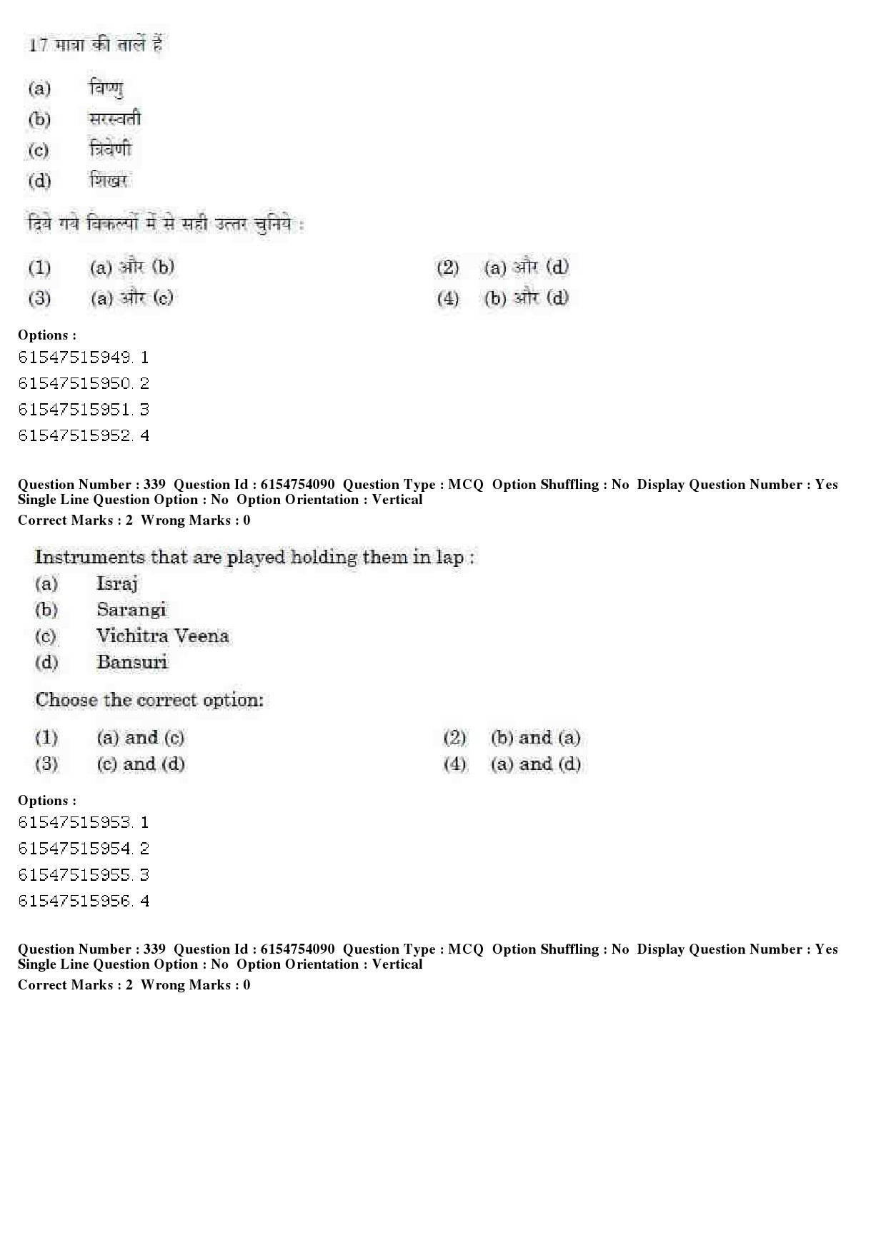 UGC NET Music Rabindra Sangeet Question Paper December 2019 277