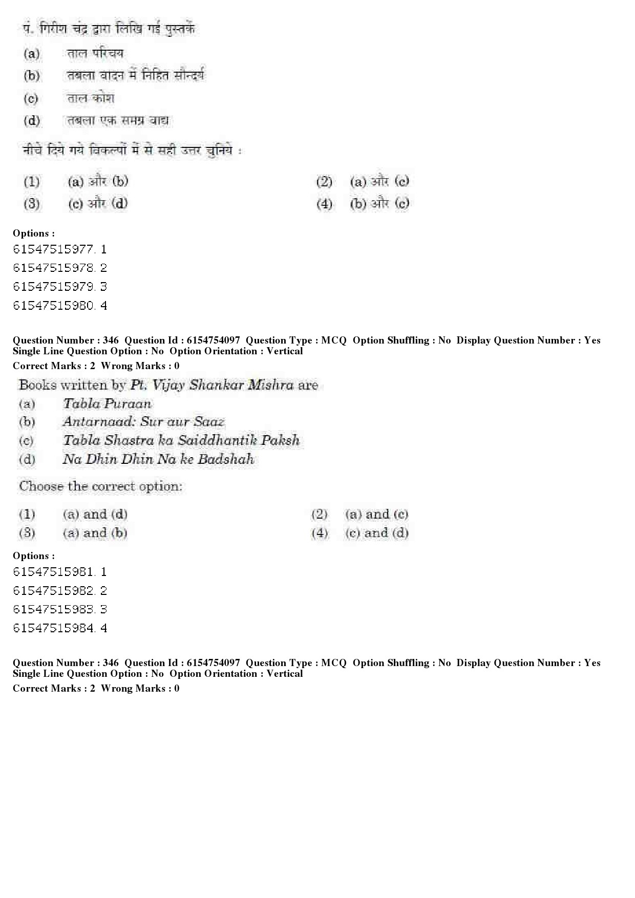 UGC NET Music Rabindra Sangeet Question Paper December 2019 284