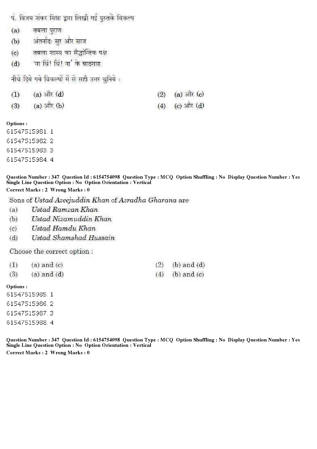 UGC NET Music Rabindra Sangeet Question Paper December 2019 285