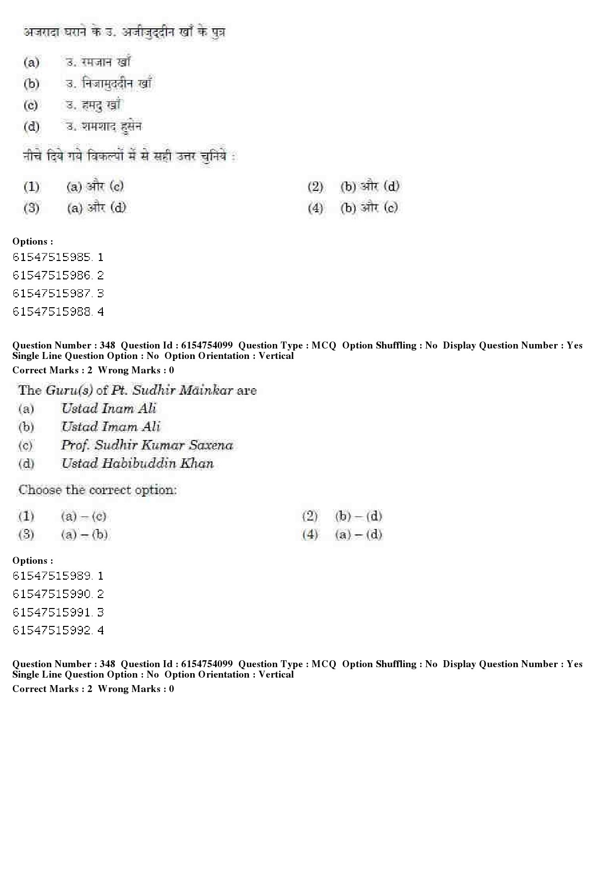 UGC NET Music Rabindra Sangeet Question Paper December 2019 286