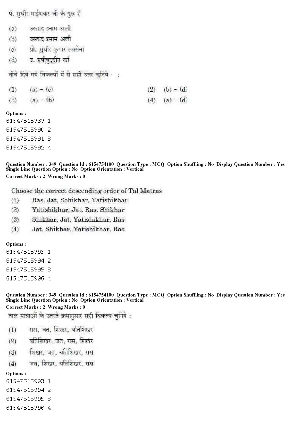 UGC NET Music Rabindra Sangeet Question Paper December 2019 287