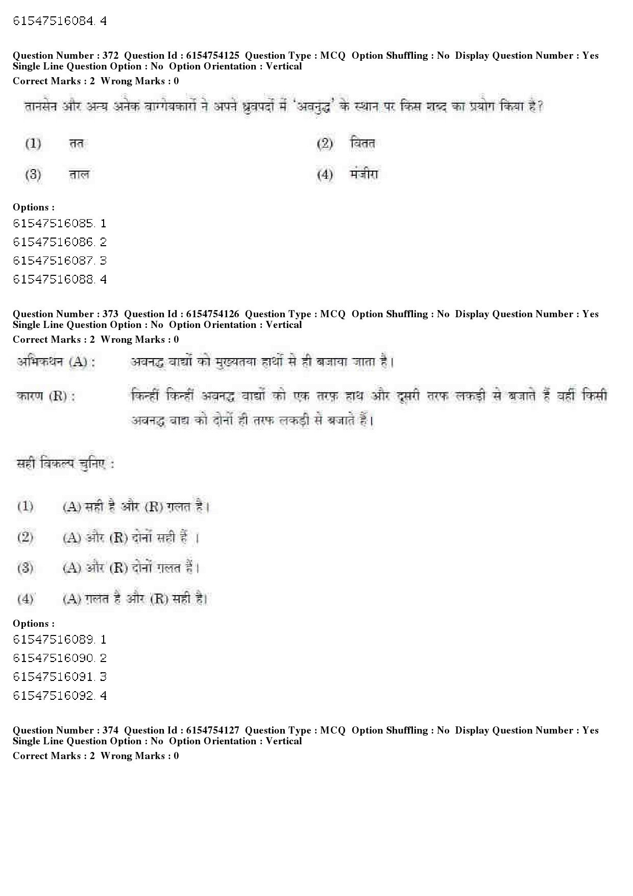 UGC NET Music Rabindra Sangeet Question Paper December 2019 319