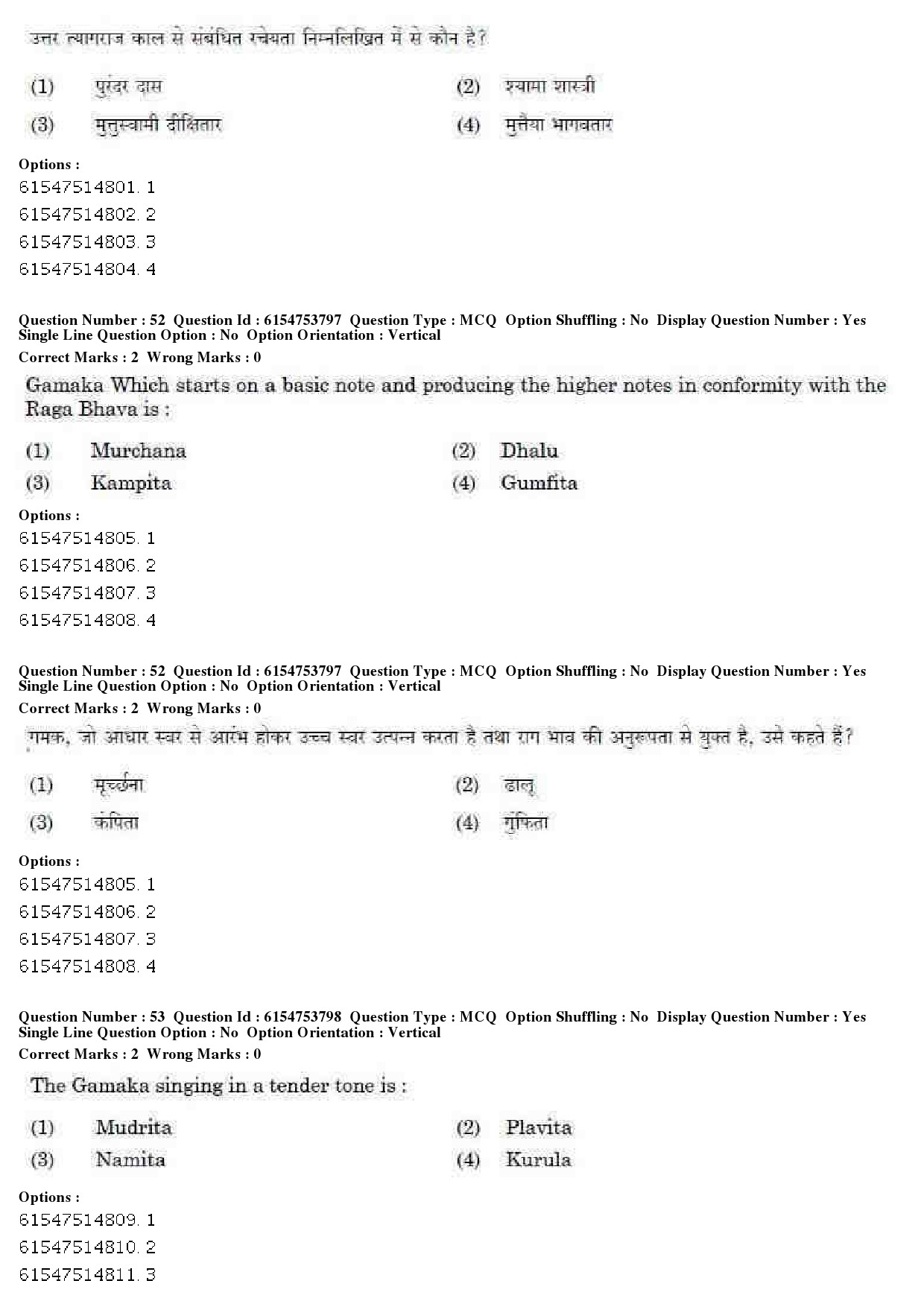 UGC NET Music Rabindra Sangeet Question Paper December 2019 44