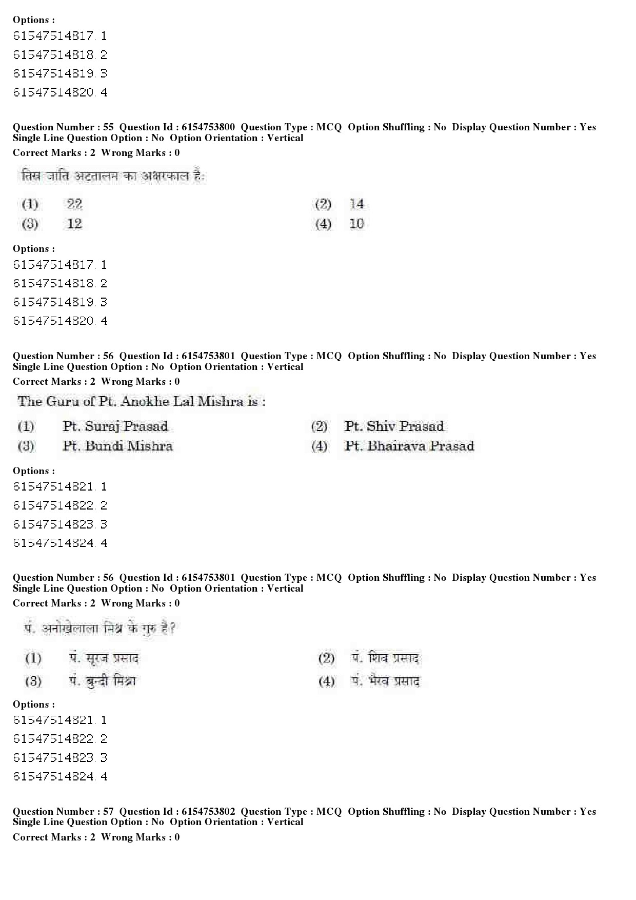 UGC NET Music Rabindra Sangeet Question Paper December 2019 46