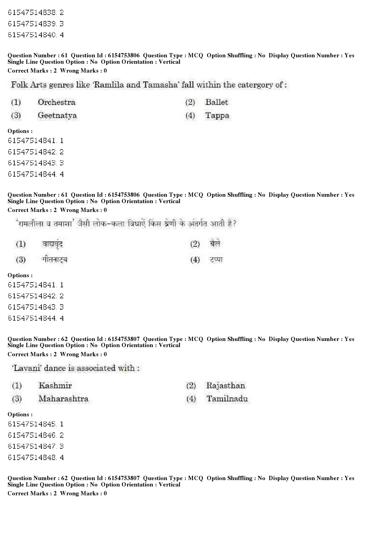 UGC NET Music Rabindra Sangeet Question Paper December 2019 49