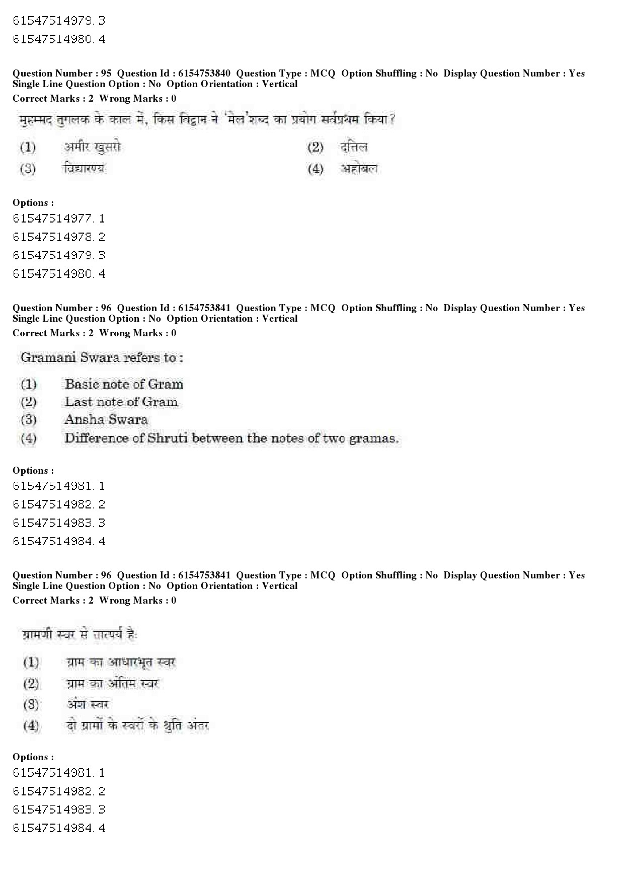 UGC NET Music Rabindra Sangeet Question Paper December 2019 72