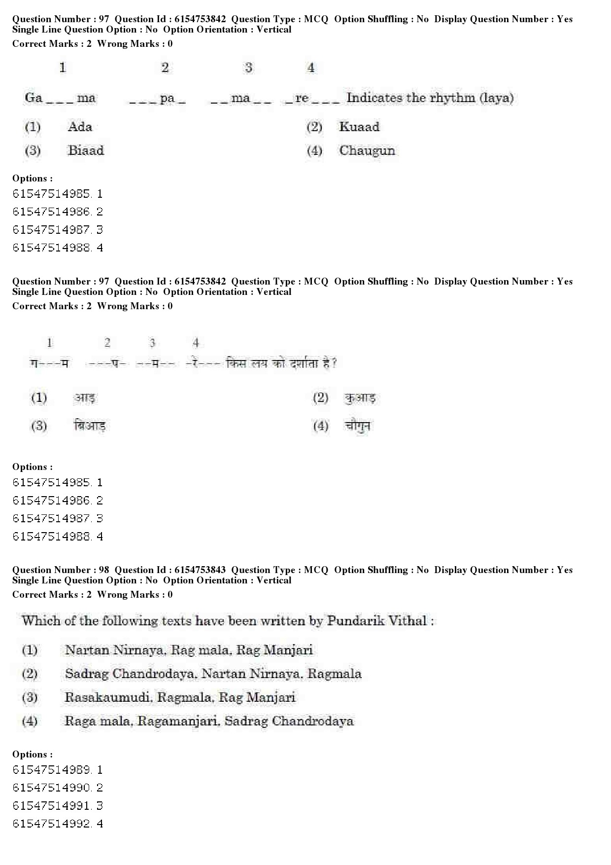 UGC NET Music Rabindra Sangeet Question Paper December 2019 73