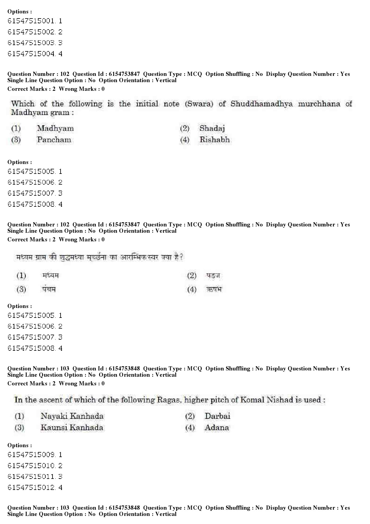 UGC NET Music Rabindra Sangeet Question Paper December 2019 76