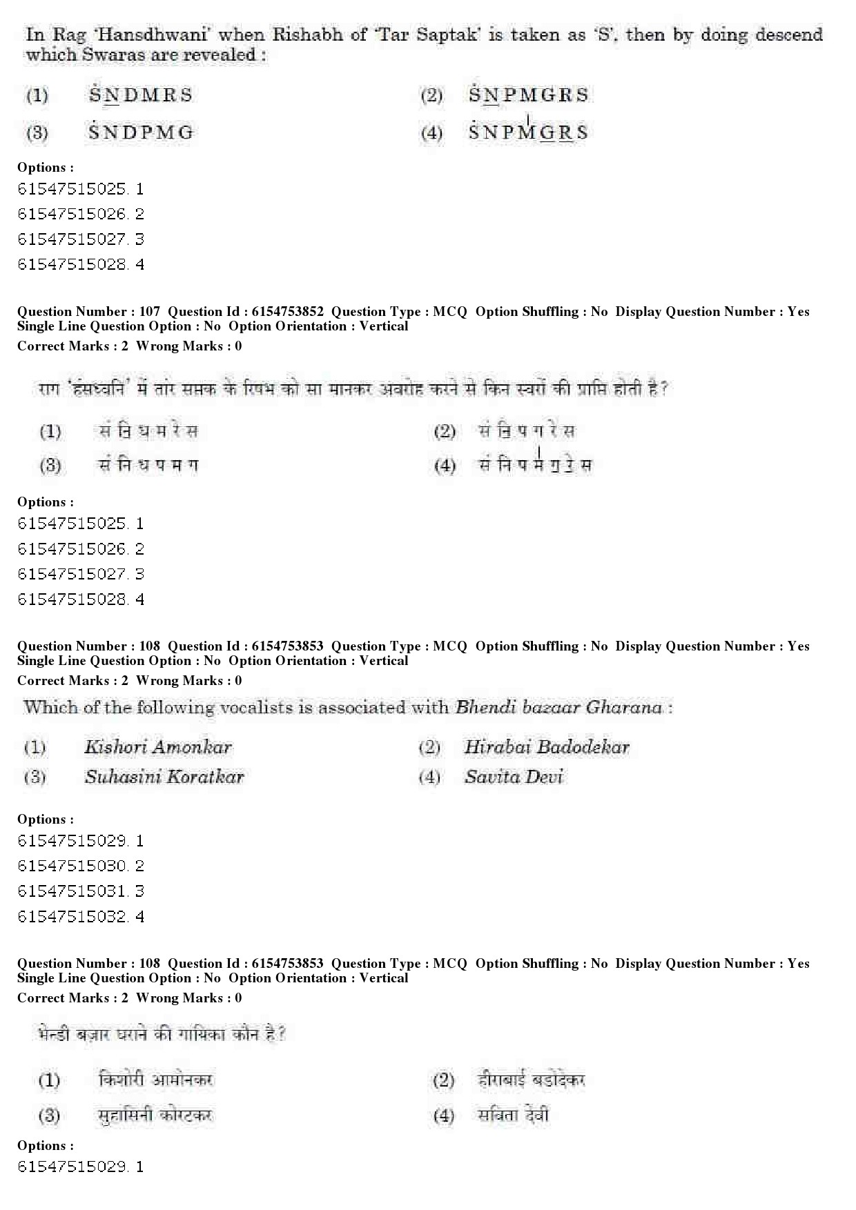 UGC NET Music Rabindra Sangeet Question Paper December 2019 79