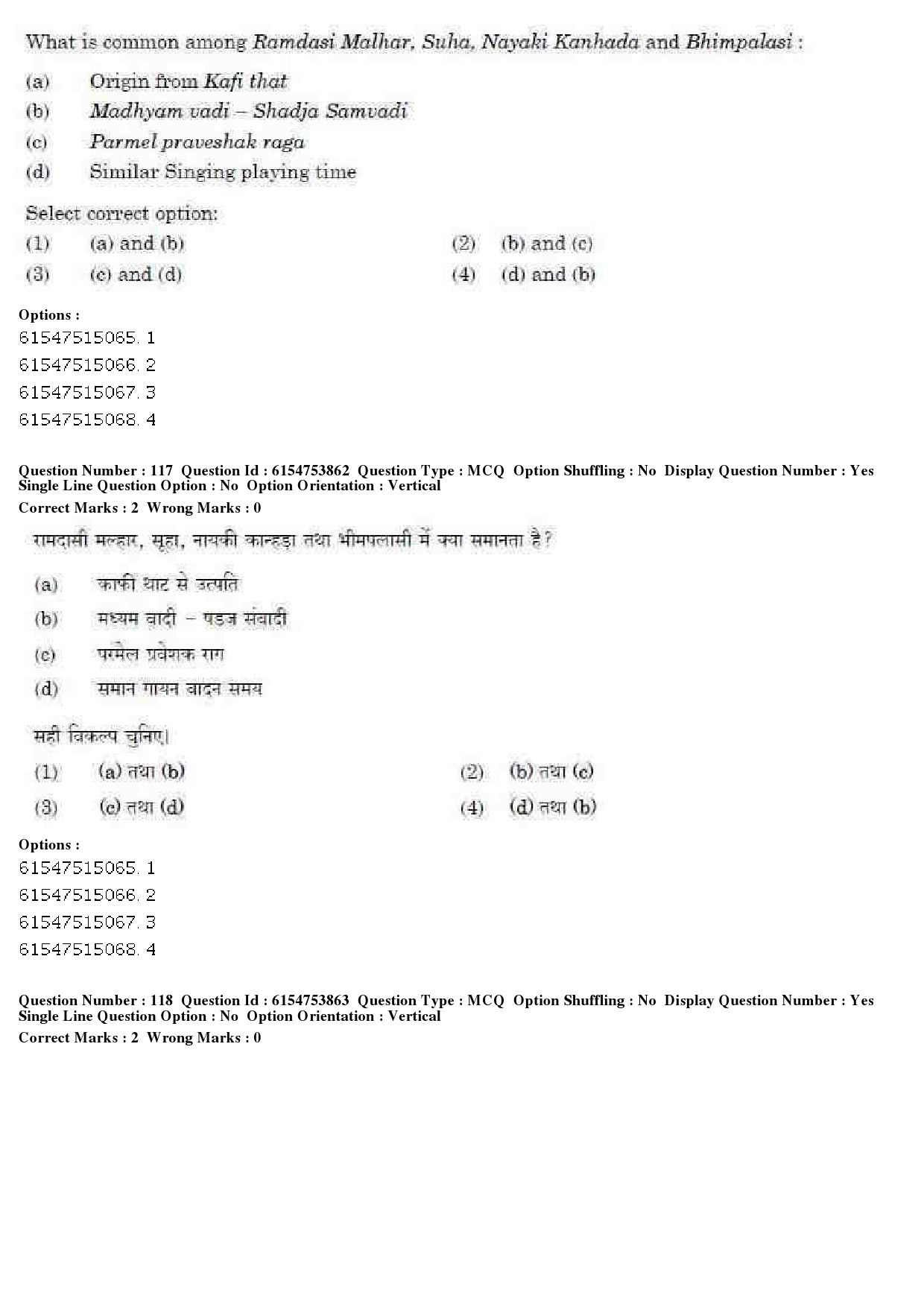 UGC NET Music Rabindra Sangeet Question Paper December 2019 87